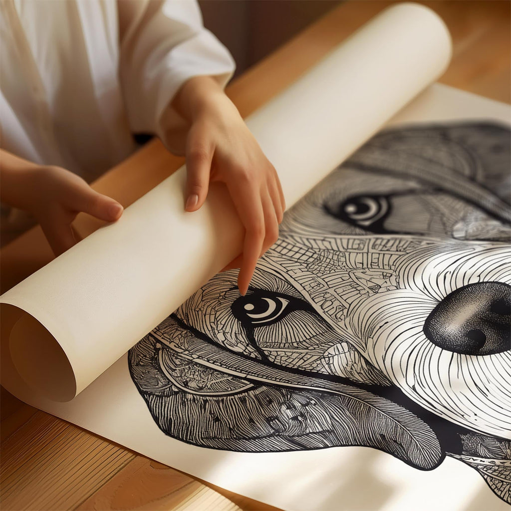 Old English Sheepdog Mandala Black and White Dog Series image 1