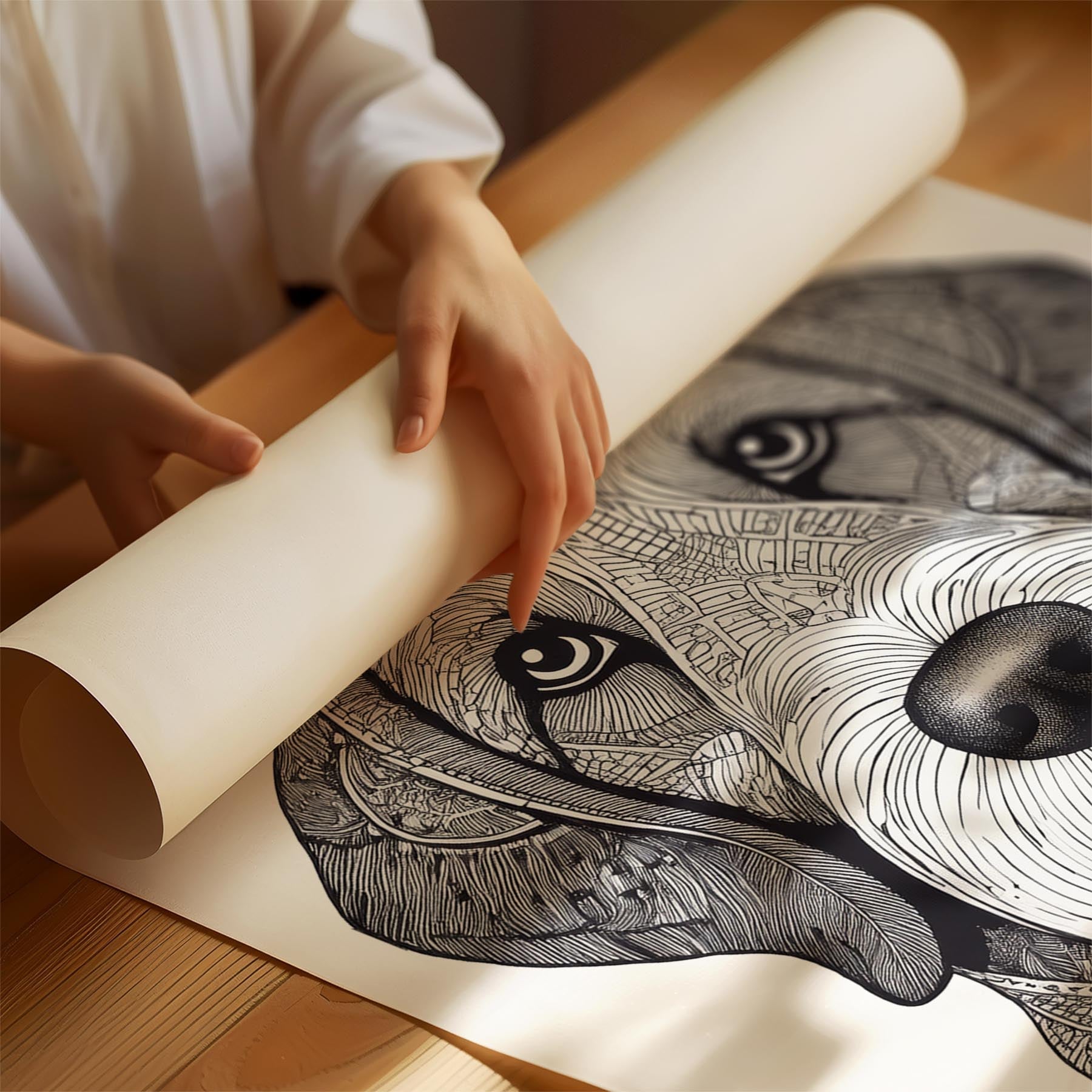 Old English Sheepdog Mandala Black and White Dog Series image 1