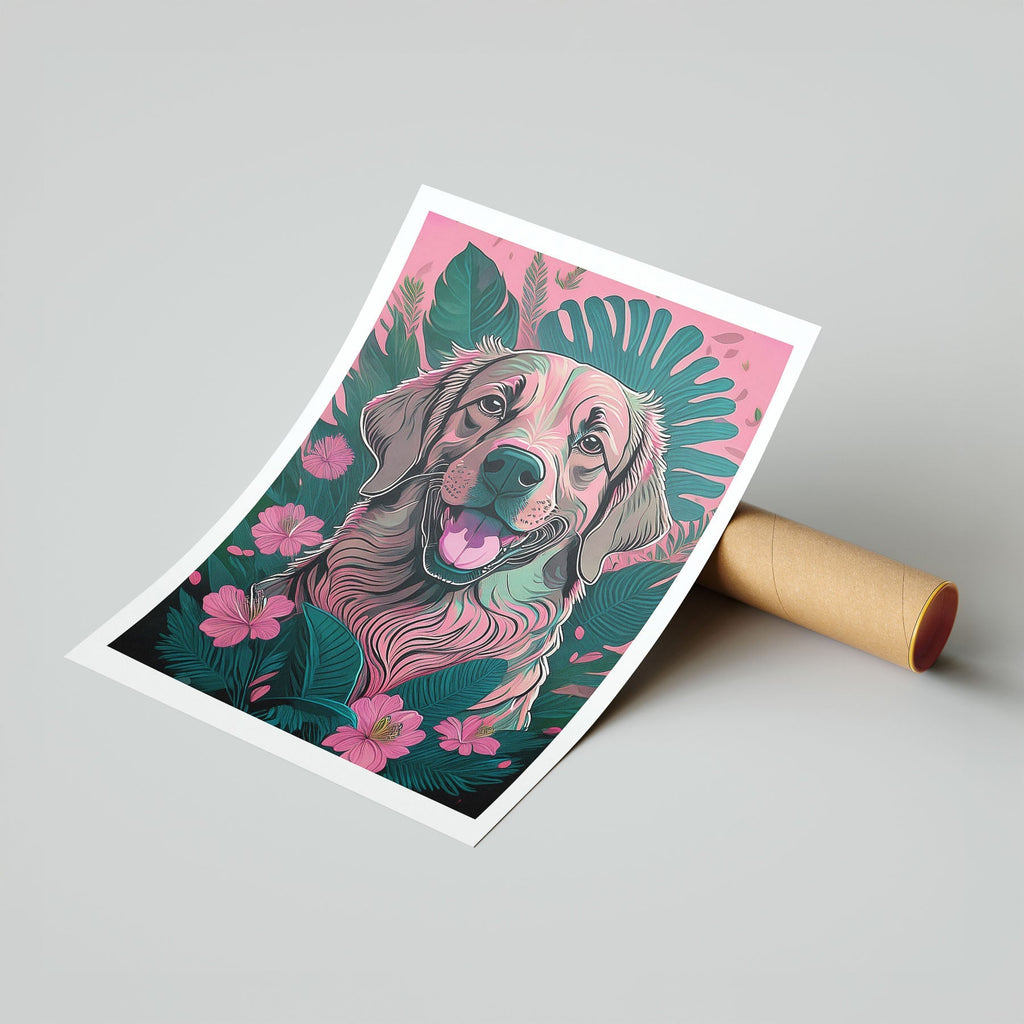 Golden Retriever Flowery Dog image 7