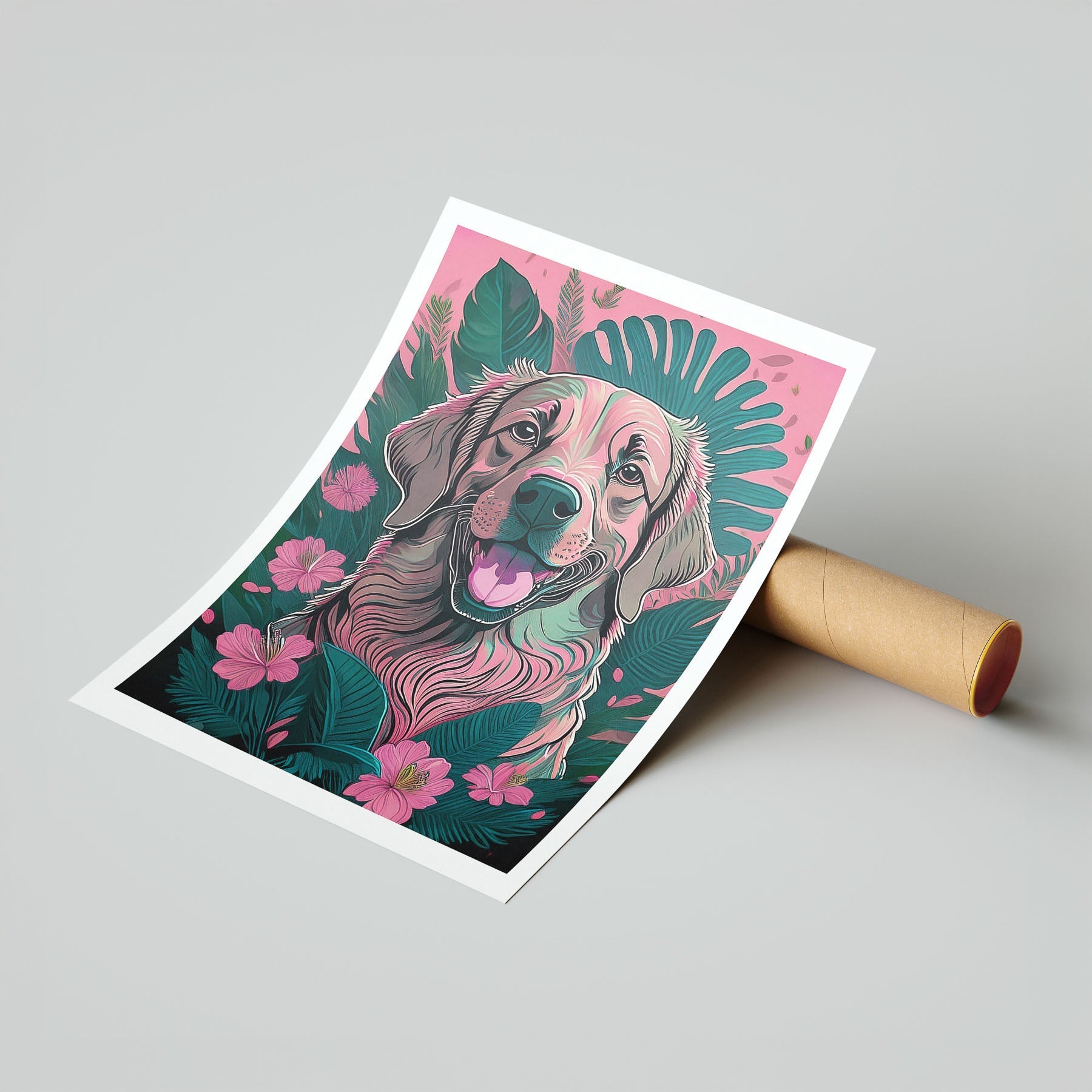Golden Retriever Flowery Dog image 7