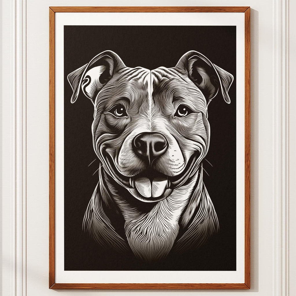 American Pitbull Terrier Line Dog Series in Black and White image 10
