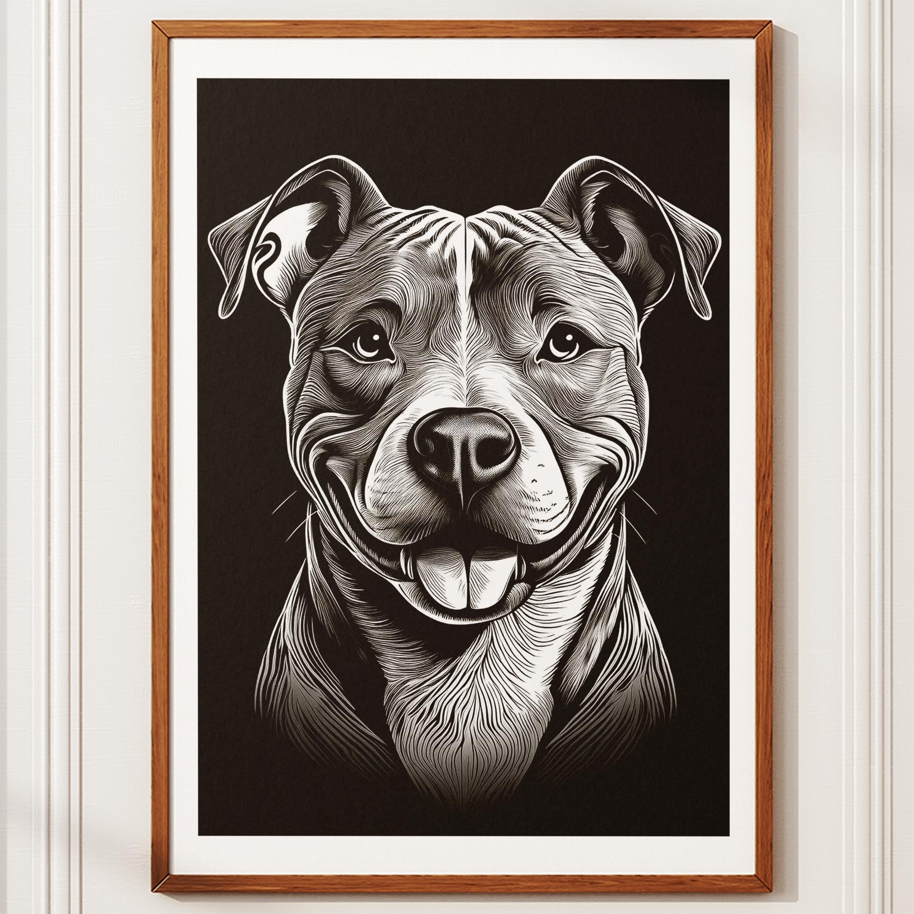 American Pitbull Terrier Line Dog Series in Black and White image 10