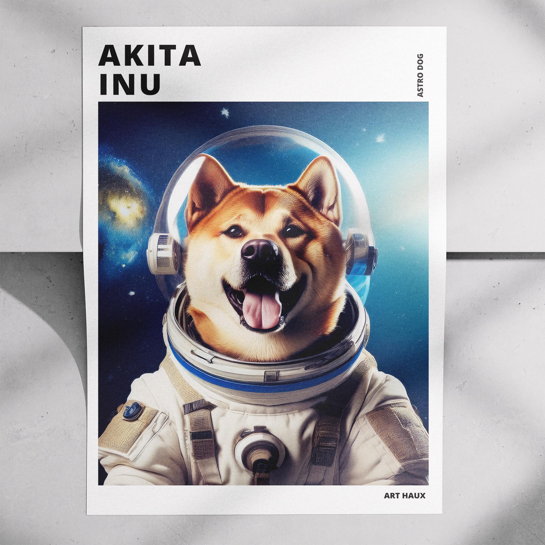Akita Inu Astronaut Dog Series with Text Astro Dog image 7