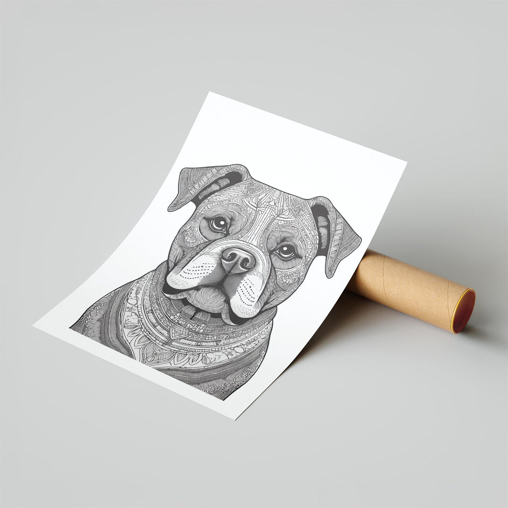 Bulldog Mandala Black and White Dog Series image 6