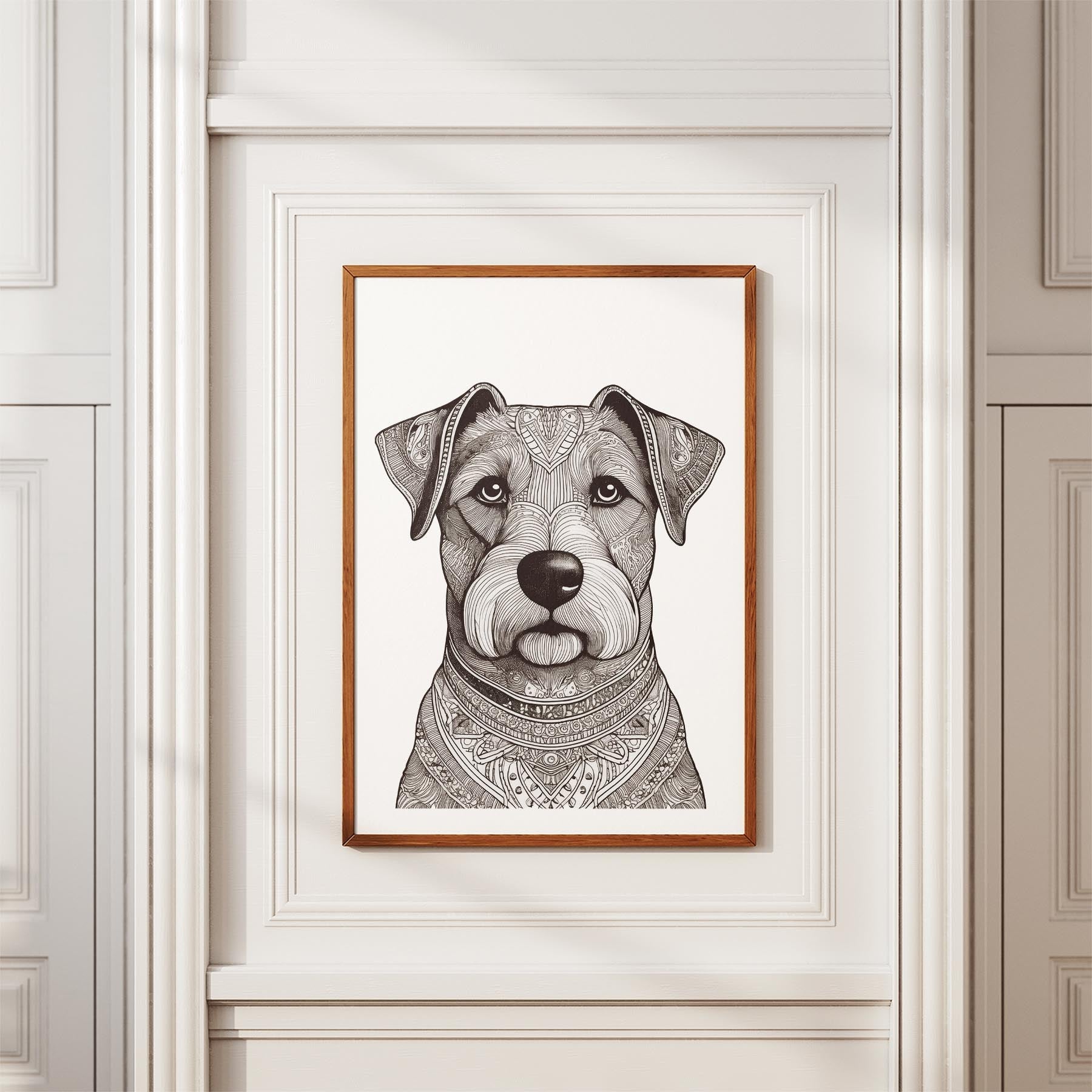 Australian Terrier Mandala Black and White Dog Series image 3