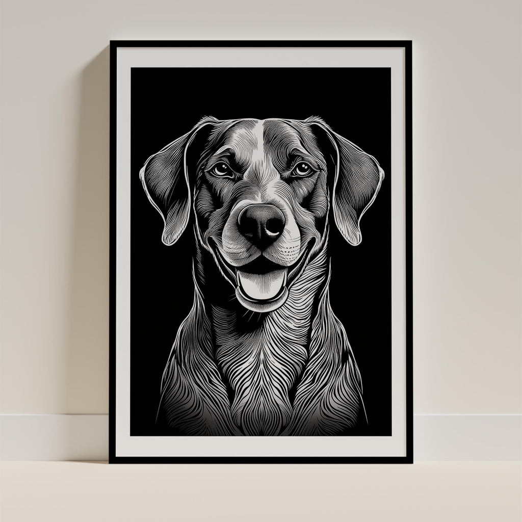 German Pointer Line Dog Series in Black and White image 0