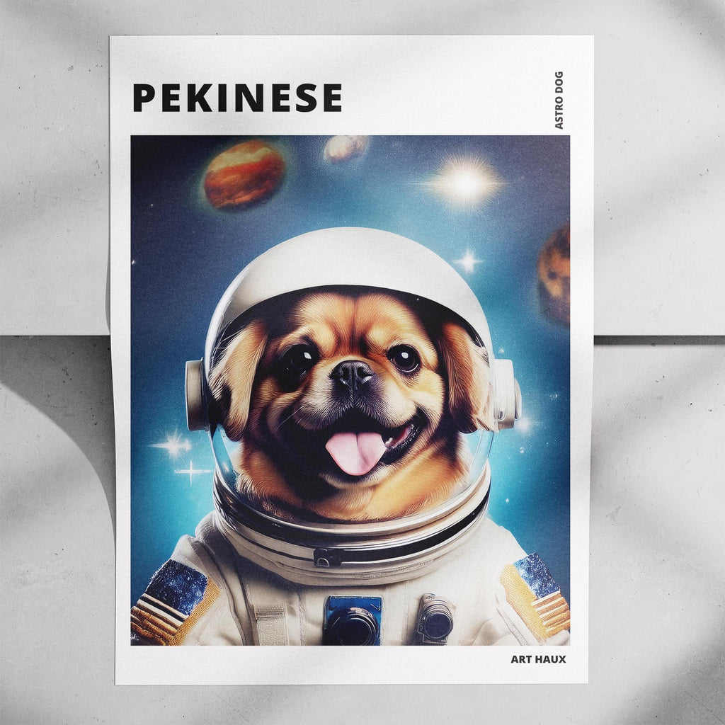 Pekingese Astronaut Dog Series with Text Astro Dog image 7