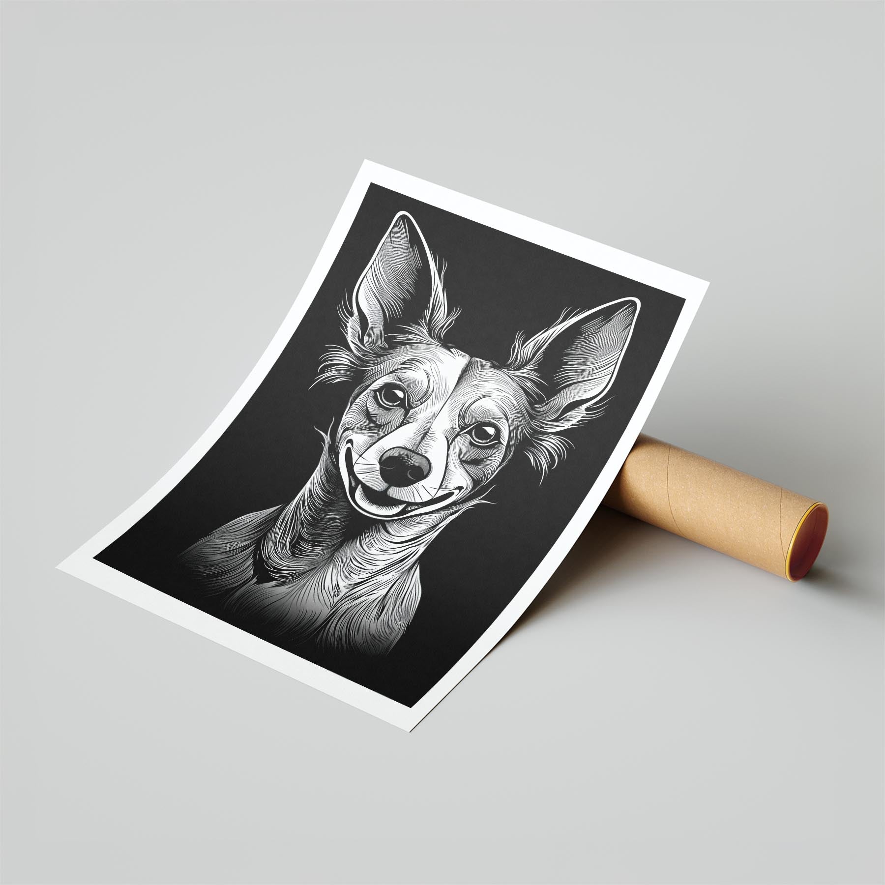 Chinese Crested Line Dog Series in Black and White image 6