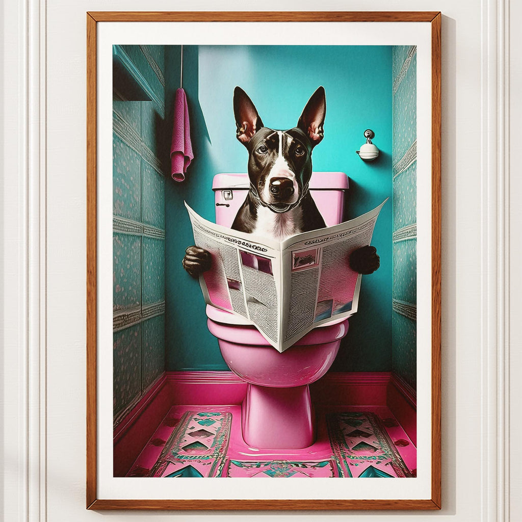Bull Terrier Toilet Dogs PInk and Turquise image 10