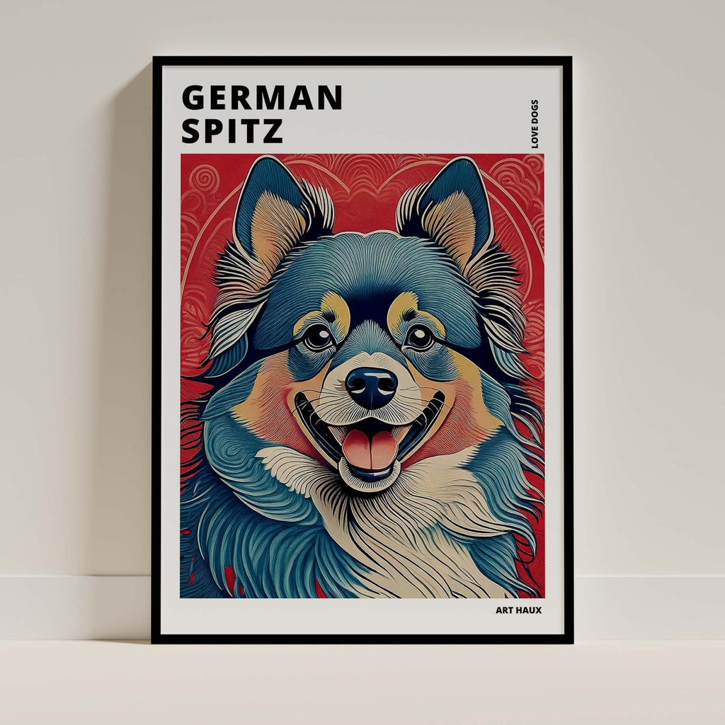 German Spitz Hokusai Japanese Inspired Dog Series with Text image 0