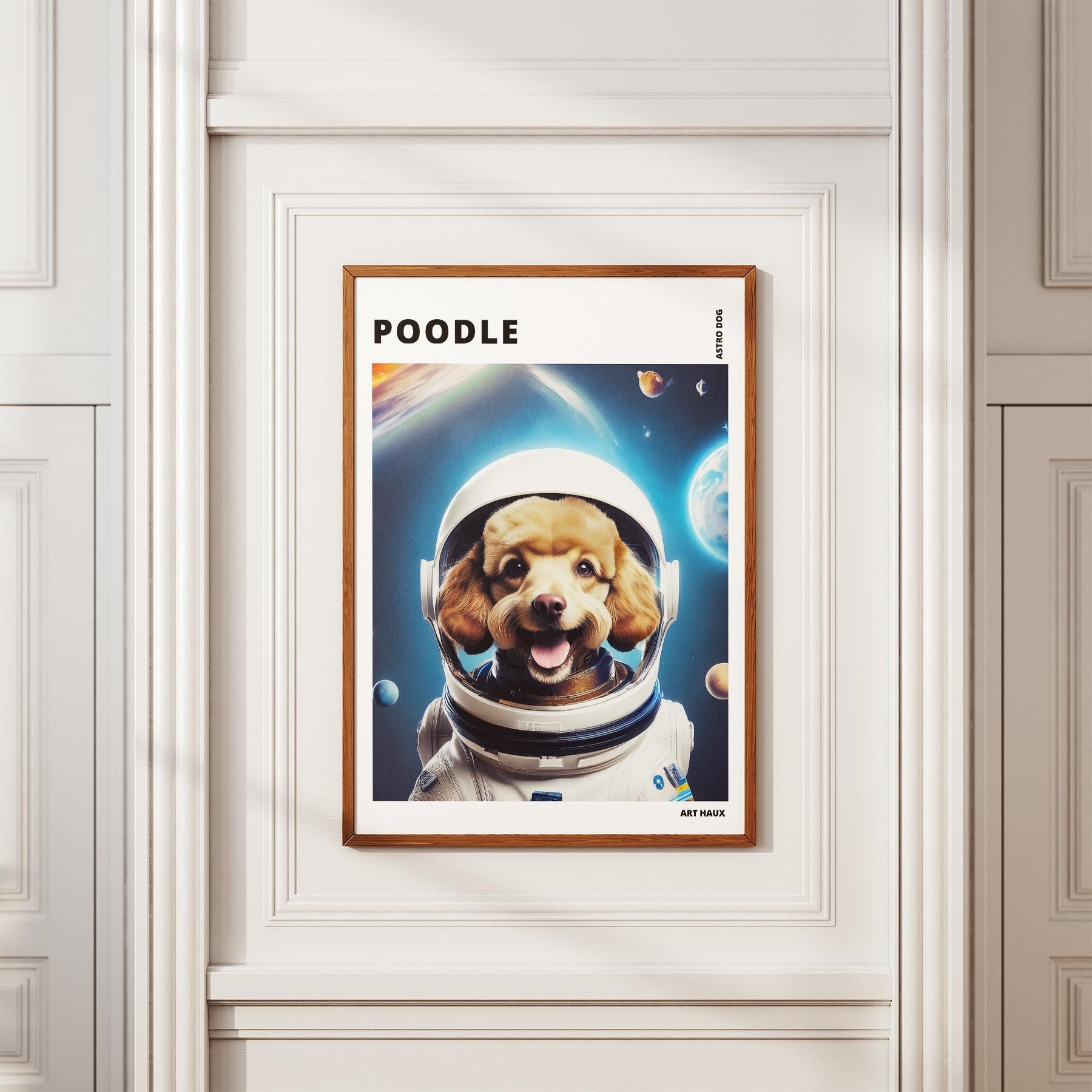 Poodle Astronaut Dog Series with Text Astro Dog image 3