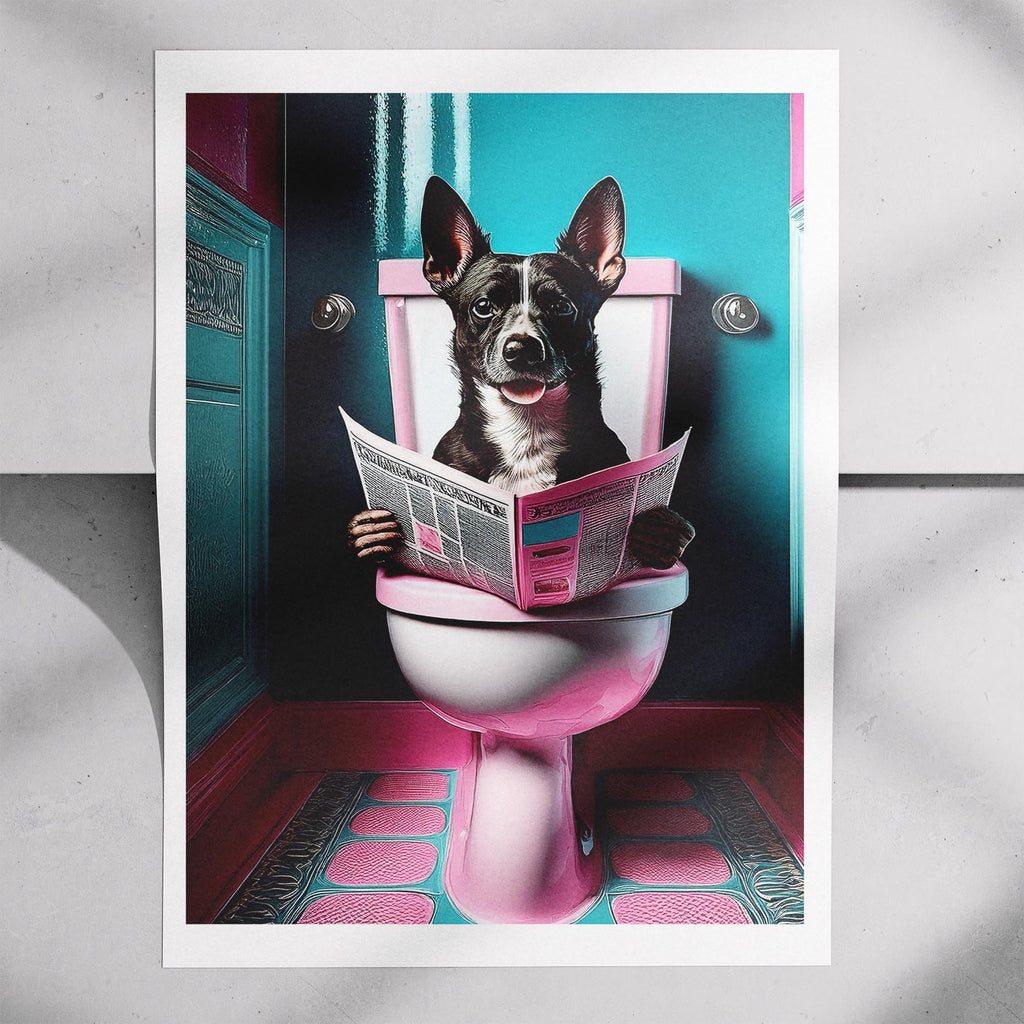 Australian Terrier Toilet Dogs PInk and Turquise image 7