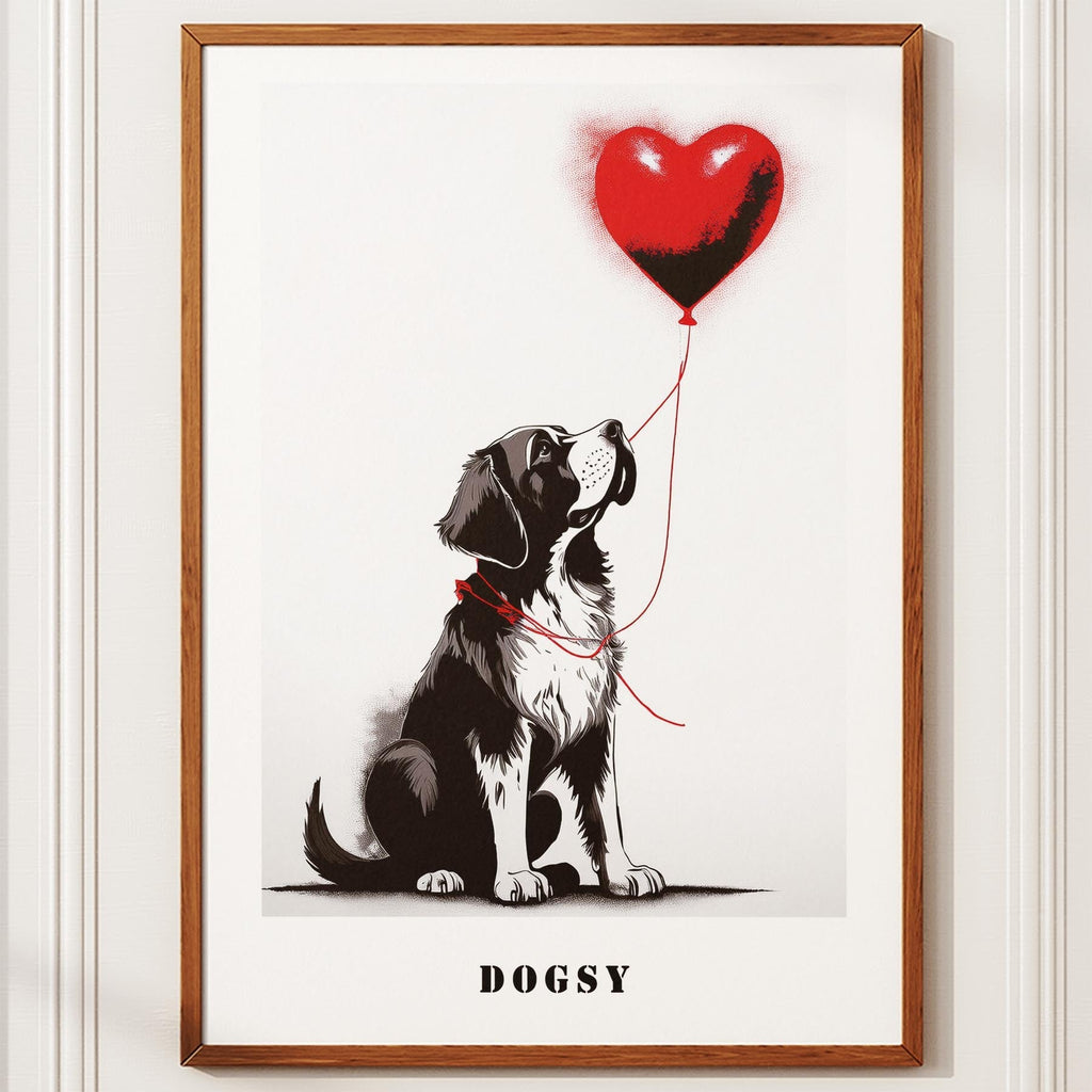 Saint Bernard DOGSY Series inspired by the Art of Banksy with text Dogsy image 10
