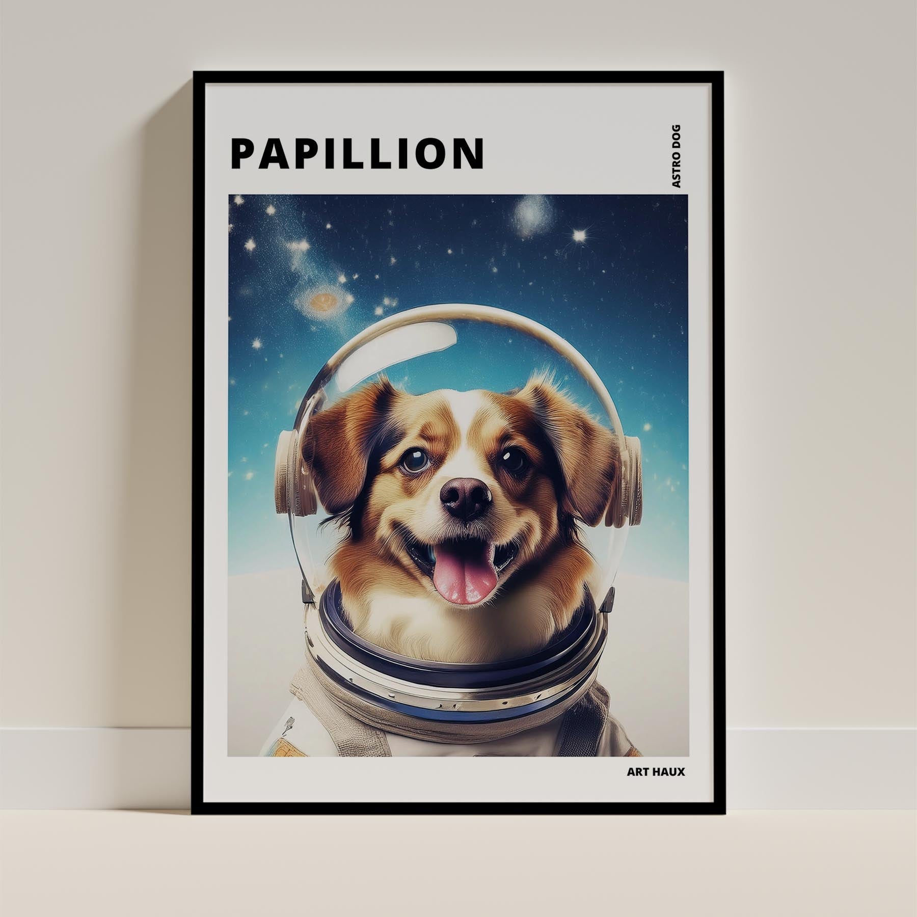Papillon Astronaut Dog Series with Text Astro Dog image 11