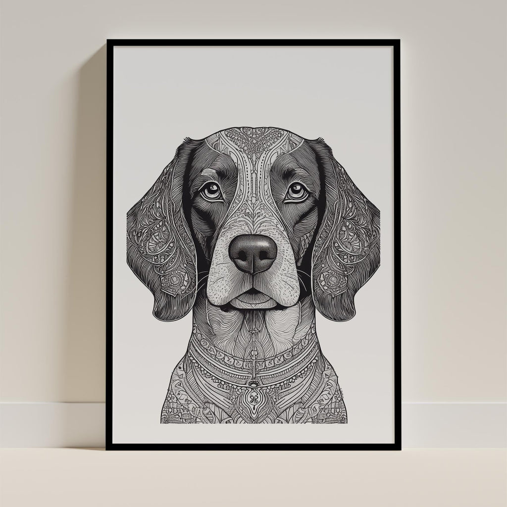 English Springer Spaniel Mandala Black and White Dog Series image 0