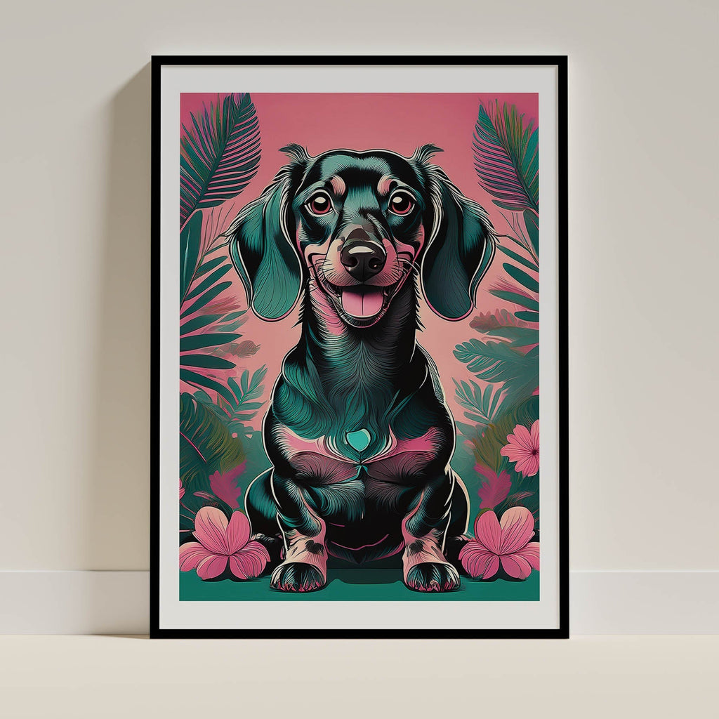 Dachshund 1 Flowery Dog image 0