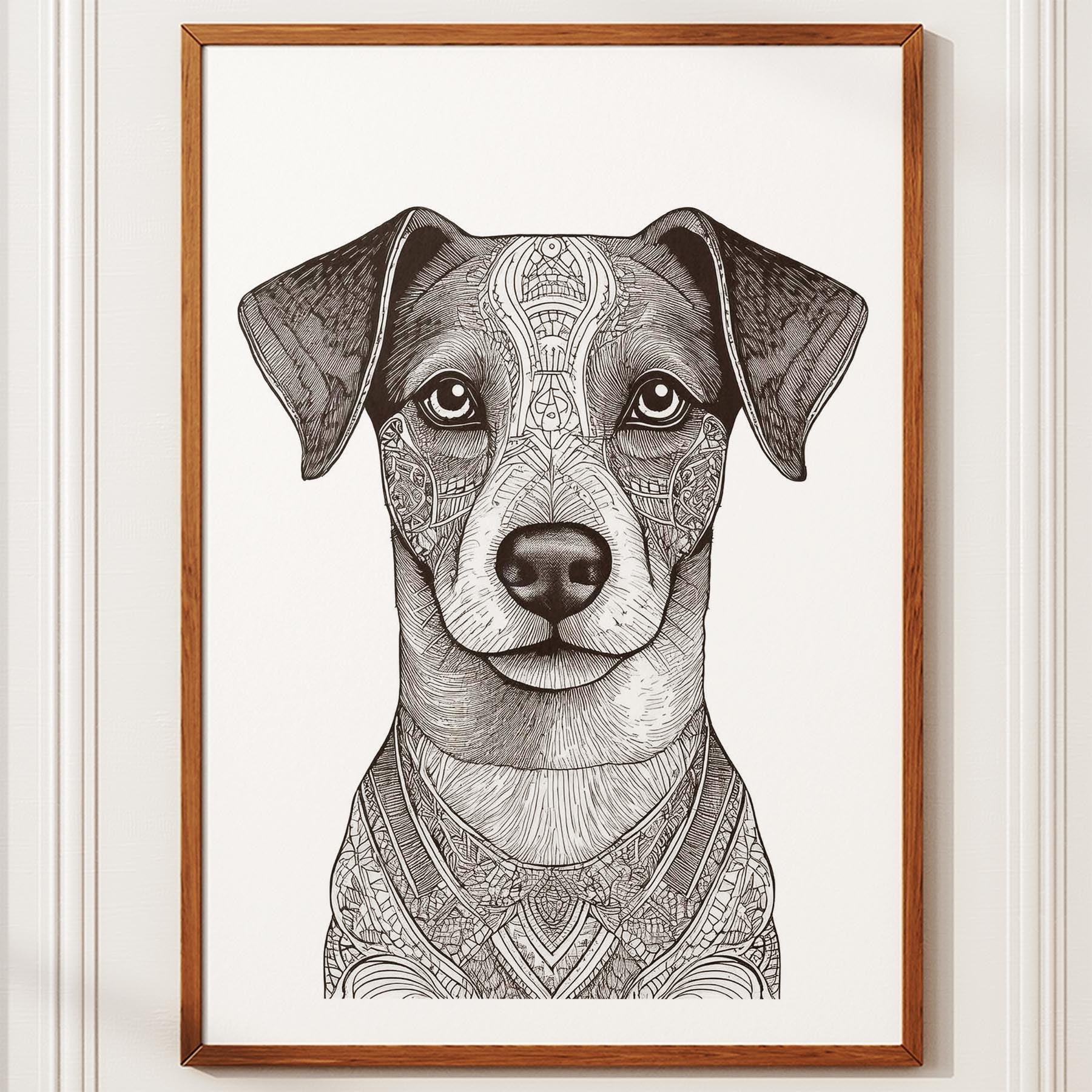 Jack Russell Mandala Black and White Dog Series image 10