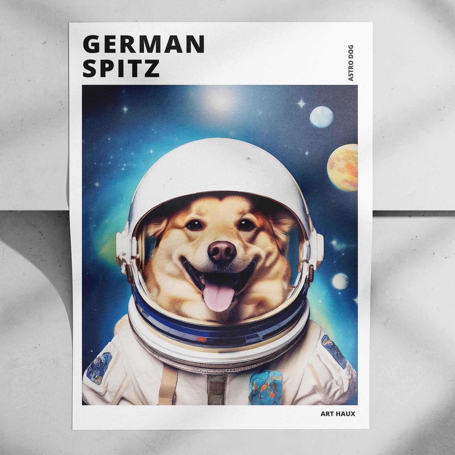 German Spitz Astronaut Dog Series with Text Astro Dog image 7