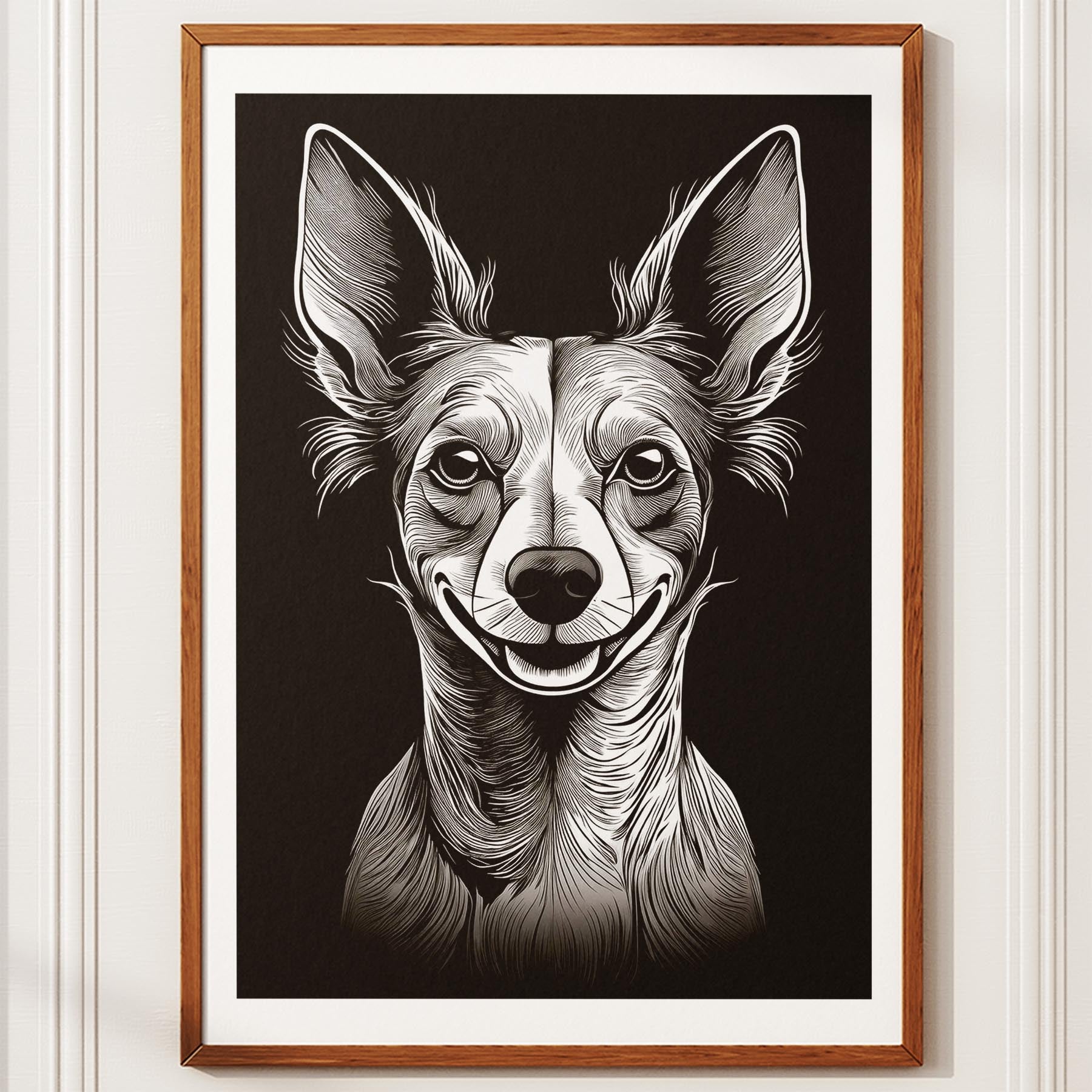 Chinese Crested Line Dog Series in Black and White image 10