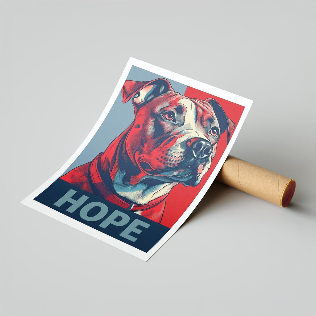 Staffordshire Bull Terrier HOPE Series Inspired by the Obama Poster image 6