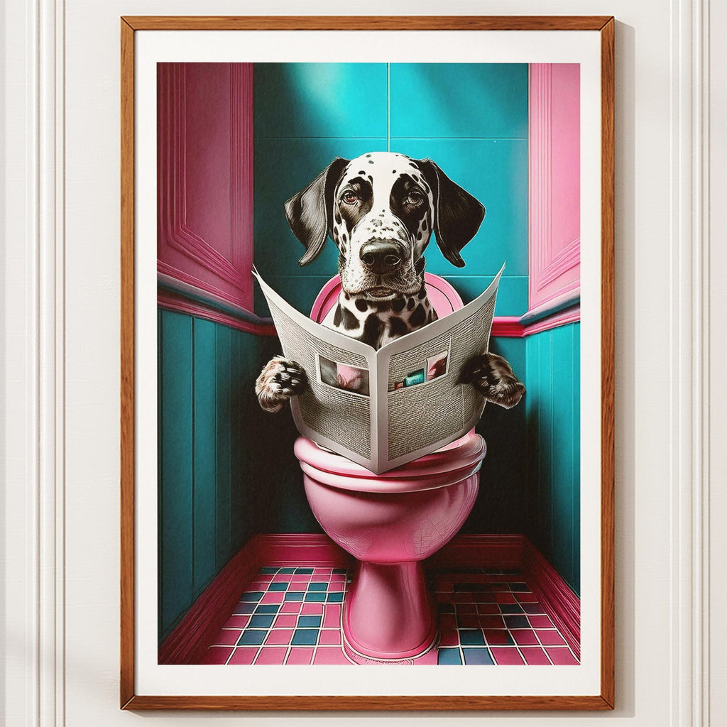 Dalmatian Toilet Dogs PInk and Turquise image 10