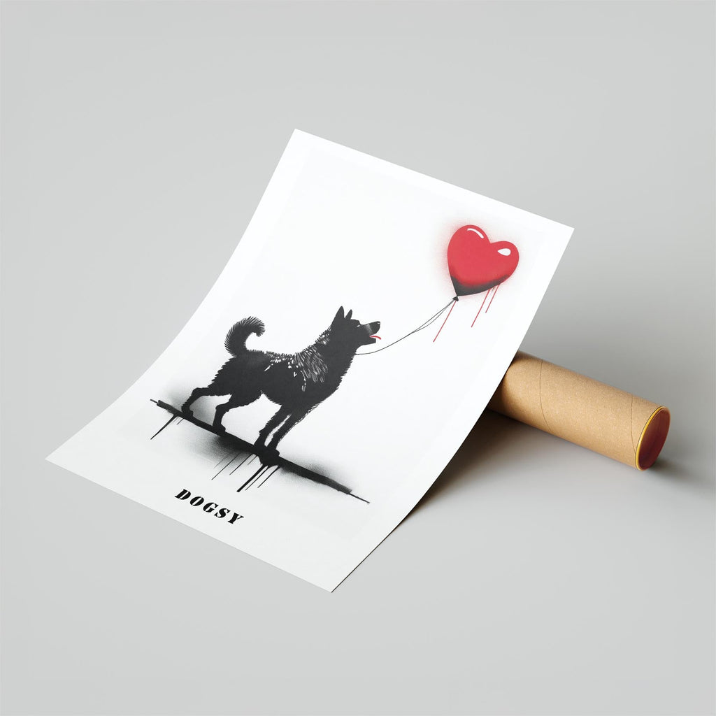 Akita Inu DOGSY Series inspired by the Art of Banksy with text Dogsy image 6