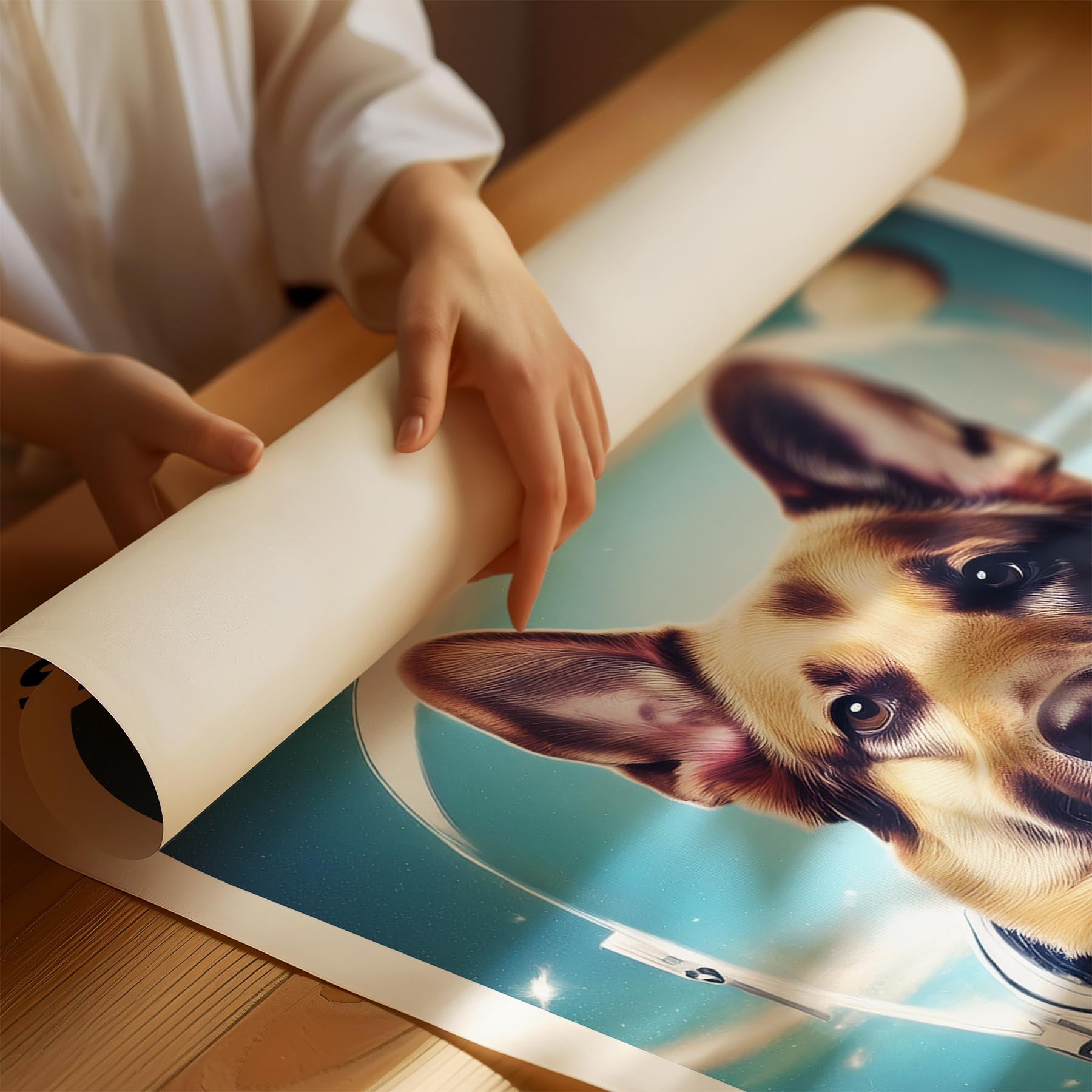 German Shepherd Astronaut Dog Series with Text Astro Dog image 1