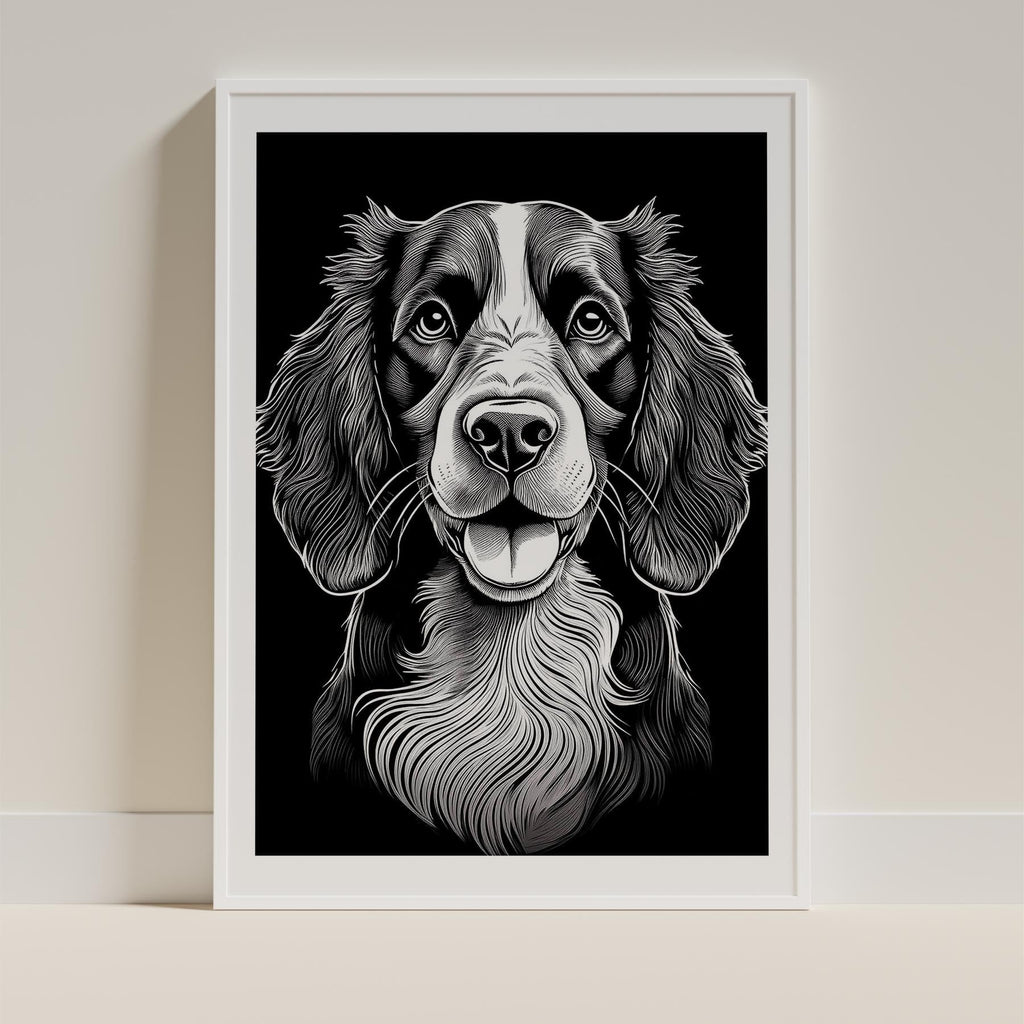 English Springer Spaniel Line Dog Series in Black and White image 10