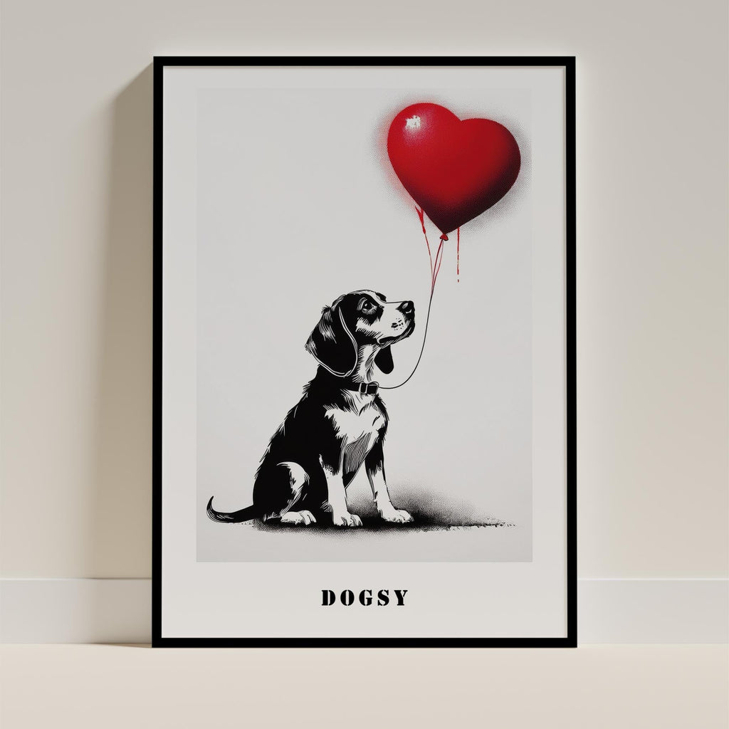 Beagle DOGSY Series inspired by the Art of Banksy with text Dogsy image 0