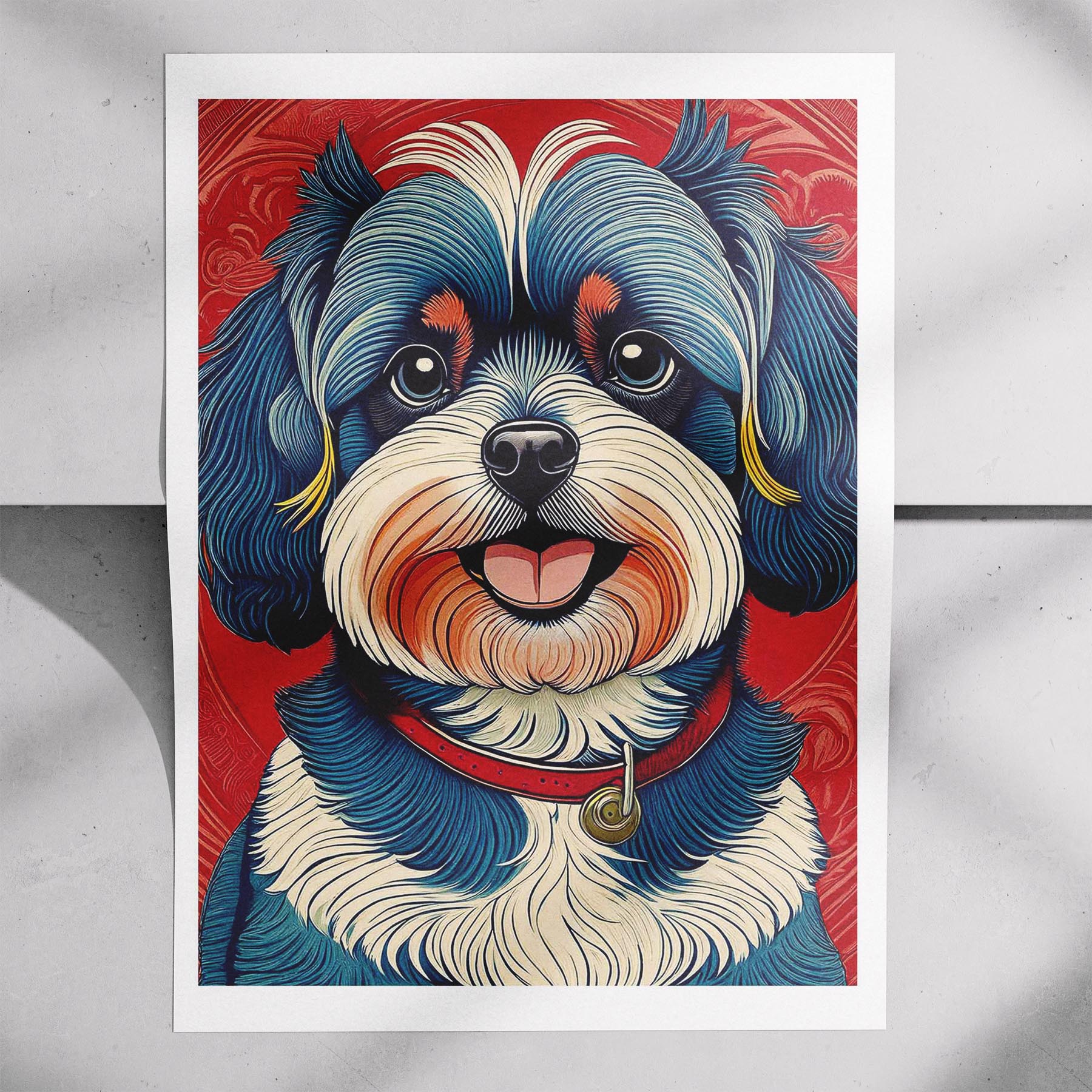 Shih Tzu Hokusai Japanese Inspired Dog Series image 7