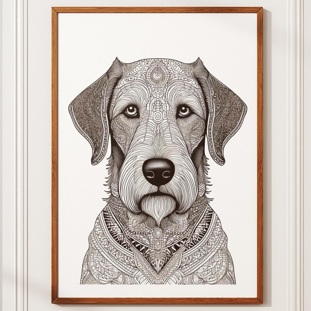 Irish Wolfhound Mandala Black and White Dog Series image 10