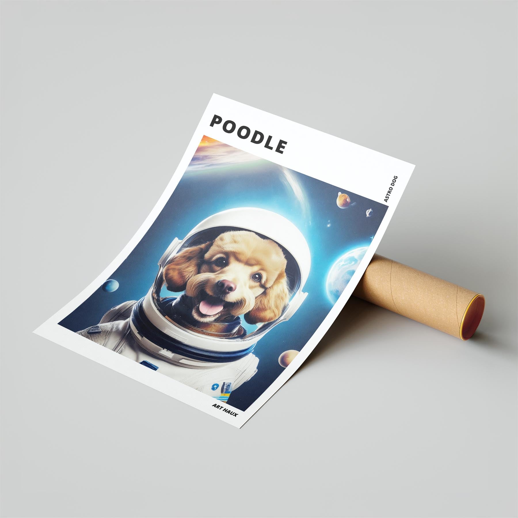 Poodle Astronaut Dog Series with Text Astro Dog image 6