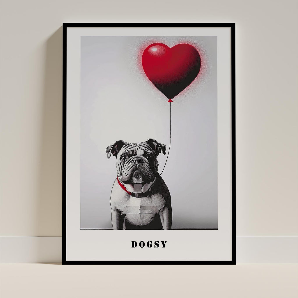 Bulldog DOGSY Series inspired by the Art of Banksy with text Dogsy image 0