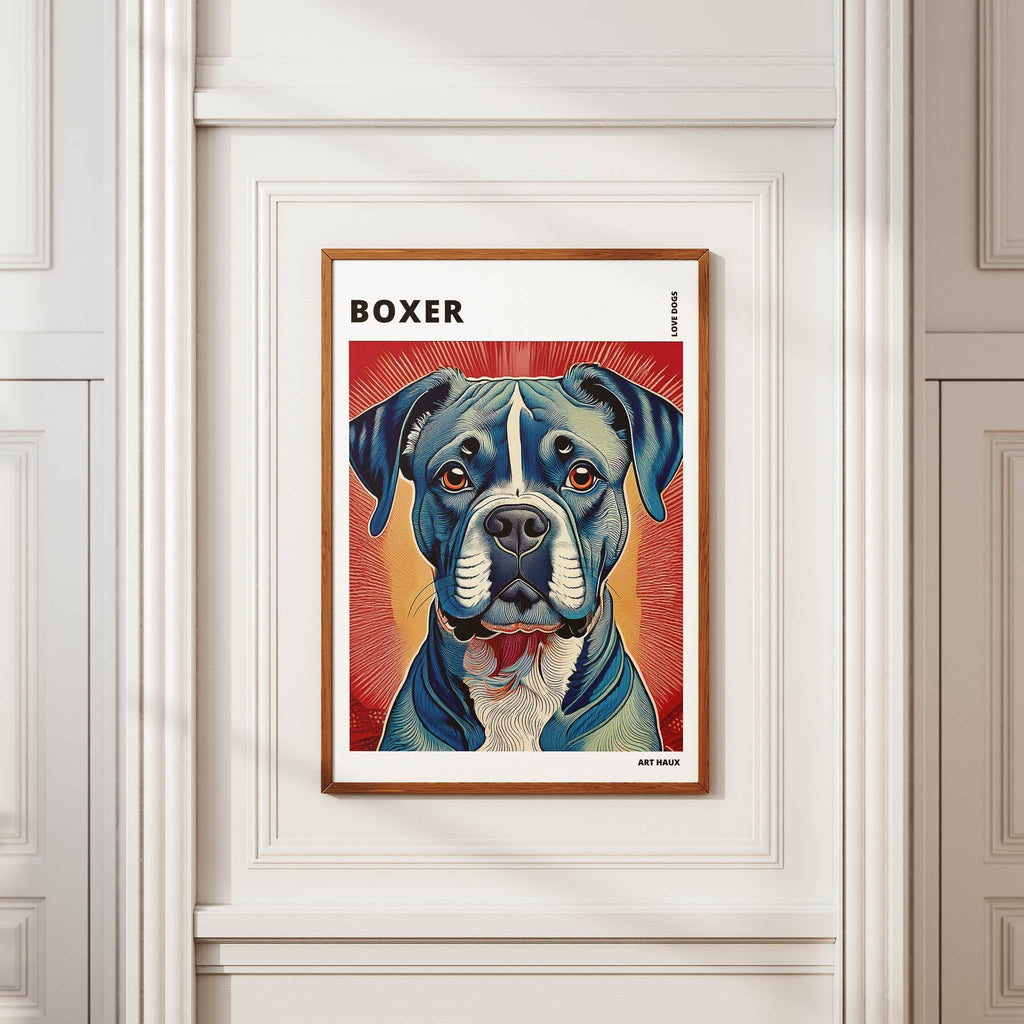 Boxer Hokusai Japanese Inspired Dog Series with Text image 3
