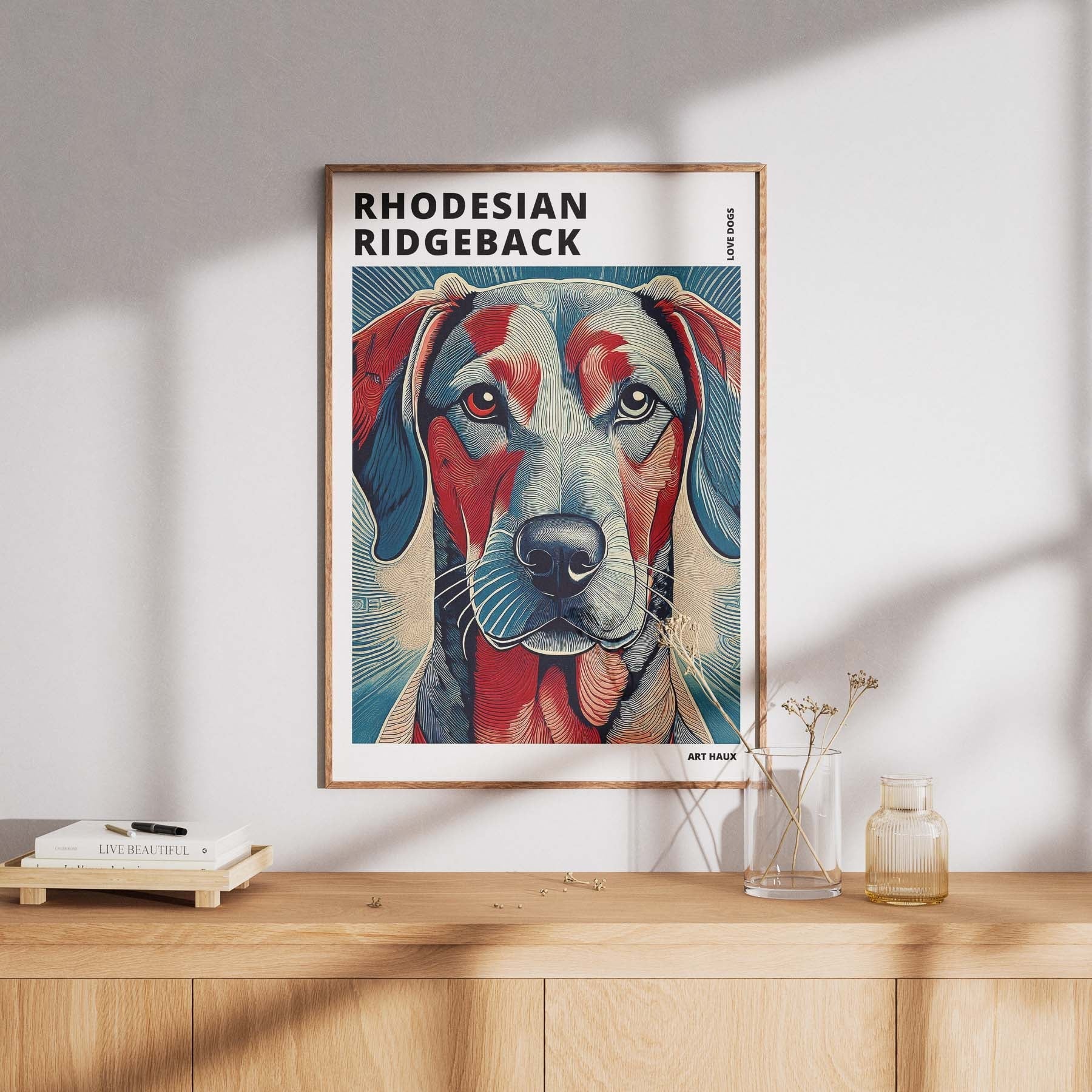 Rhoedesian Ridgeback Hokusai Japanese Inspired Dog Series with Text image 7