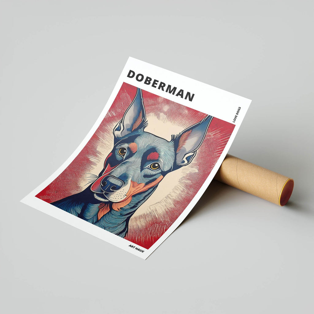 Doberman Hokusai Japanese Inspired Dog Series with Text image 6