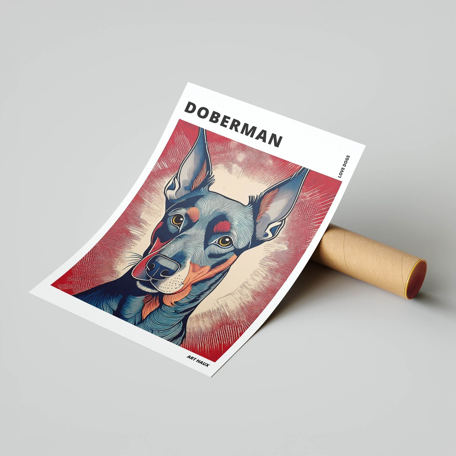 Doberman Hokusai Japanese Inspired Dog Series with Text image 6
