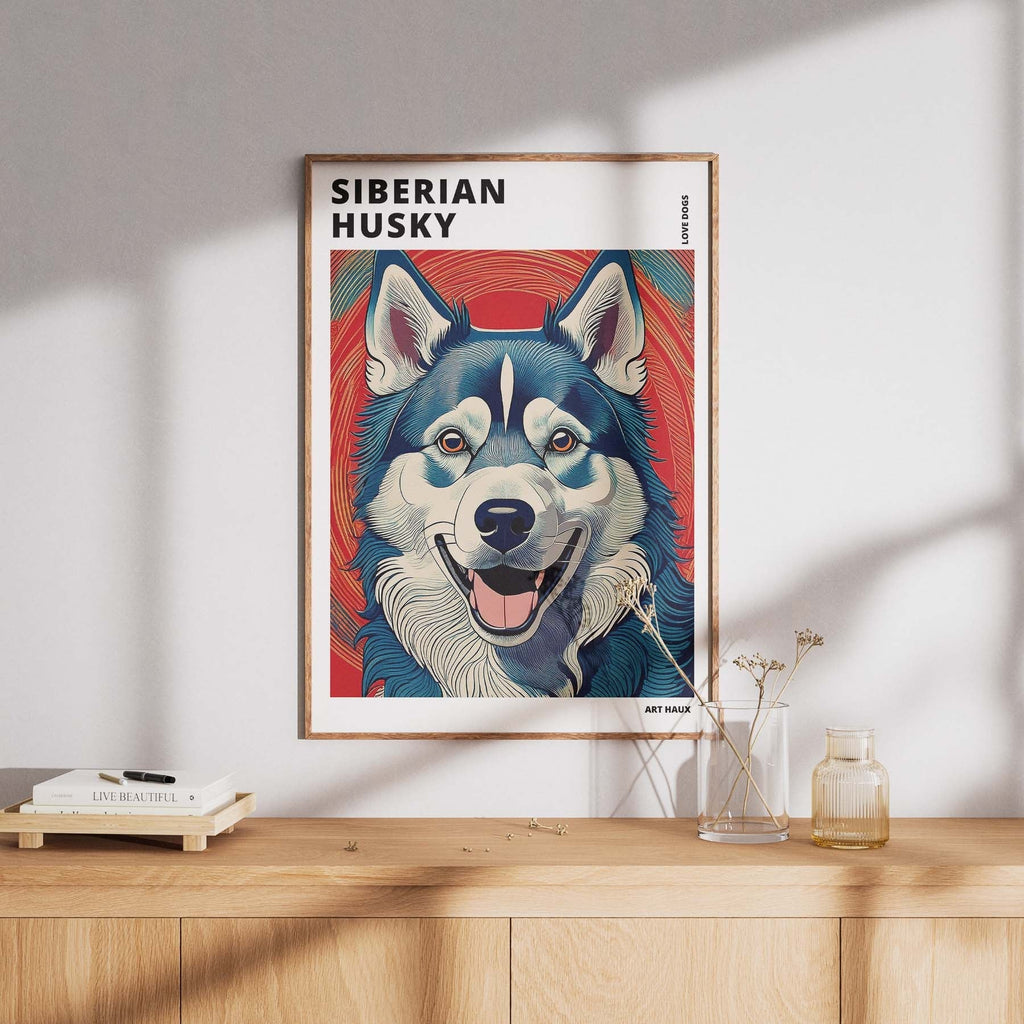 Siberian Husky Hokusai Japanese Inspired Dog Series with Text image 7