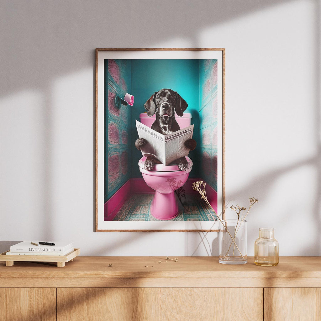 Hungarian Vizsla Toilet Dogs PInk and Turquise image 8