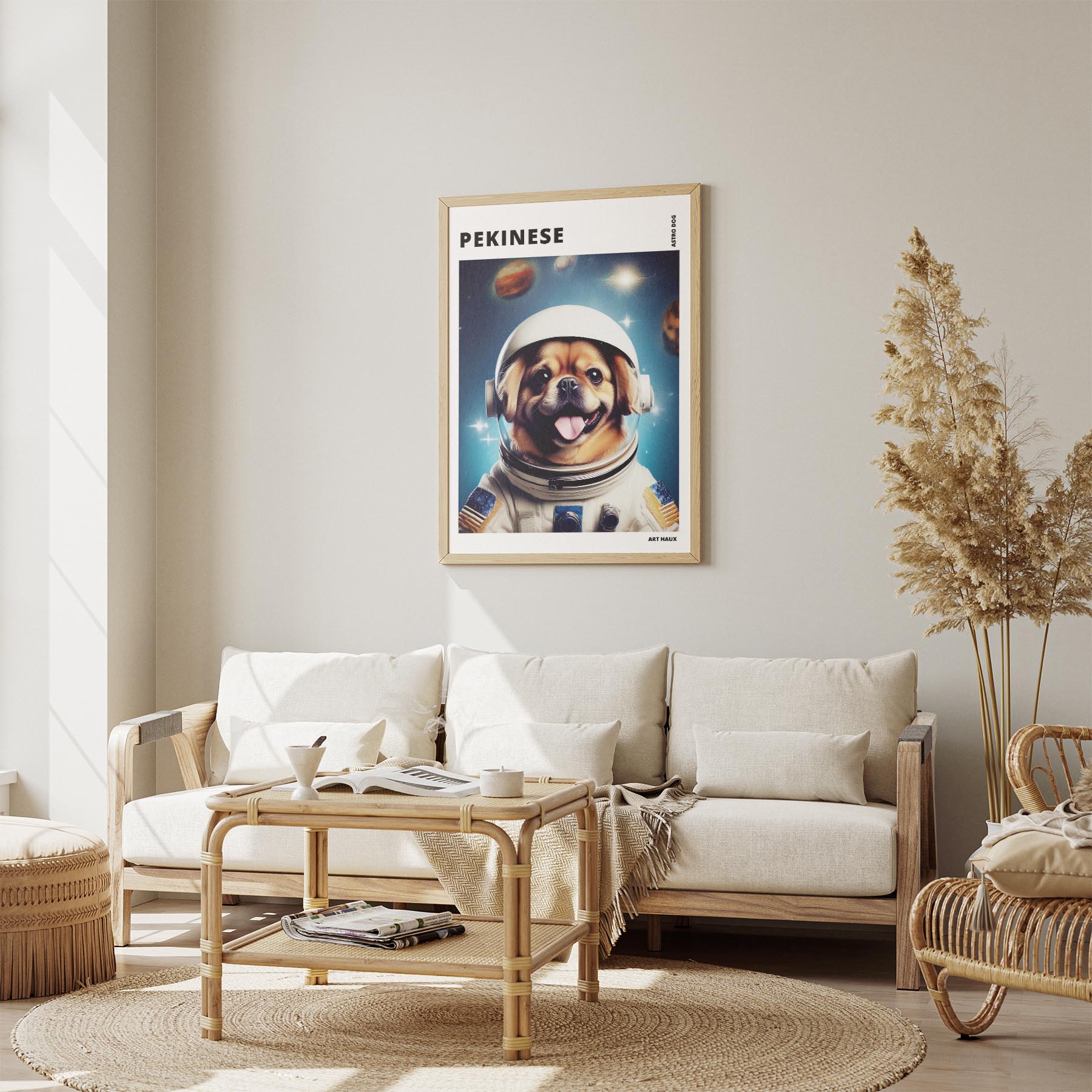 Pekingese Astronaut Dog Series with Text Astro Dog image 2