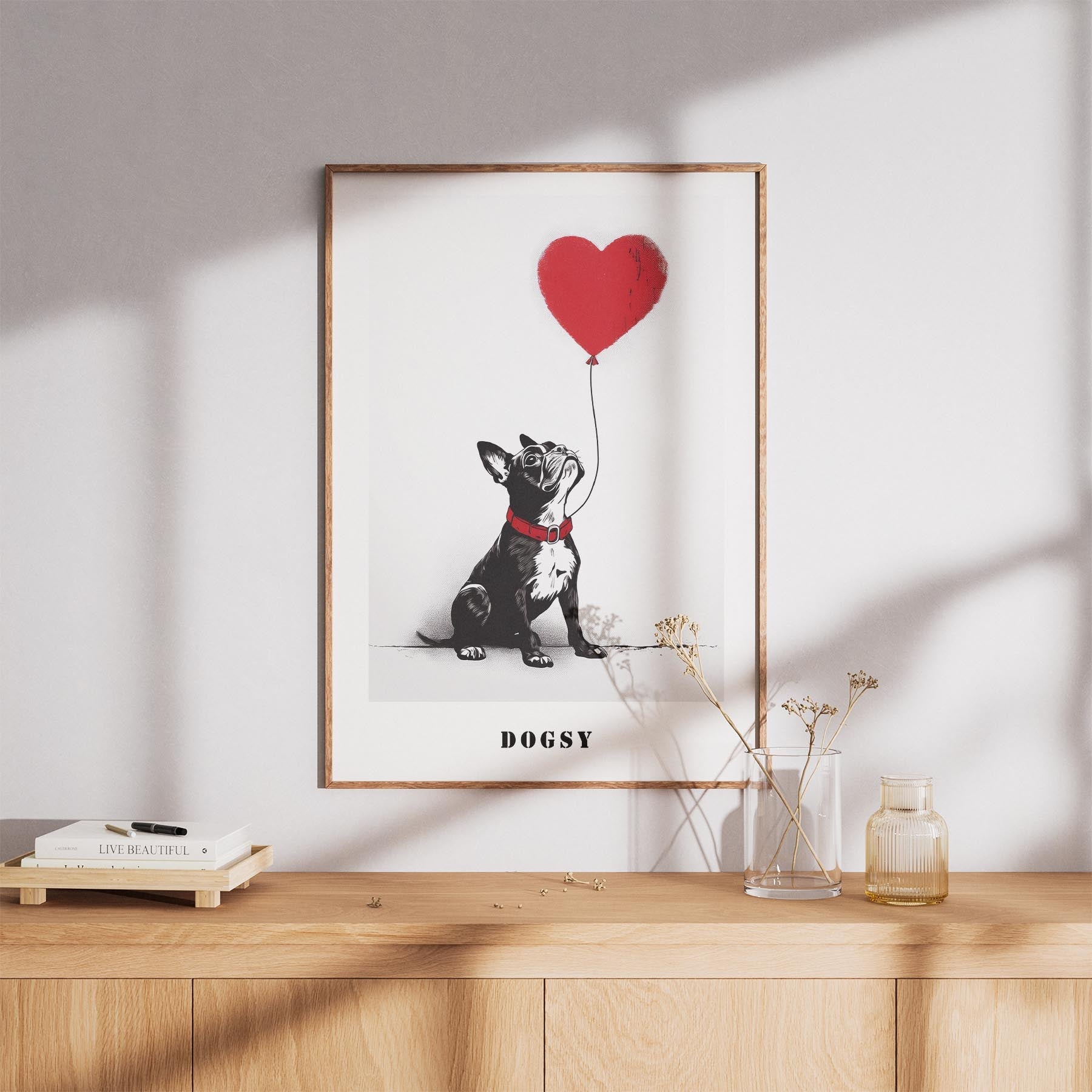 Boston Terrier DOGSY Series inspired by the Art of Banksy with text Dogsy image 8