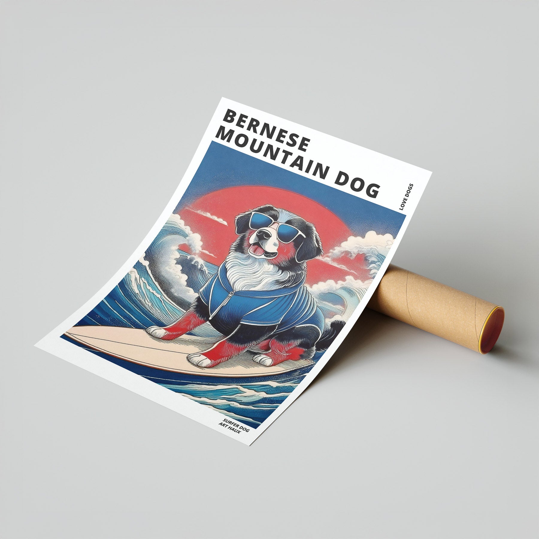 Bernese Mountain Dog Hokosai Surfer Dogs 1 image 7