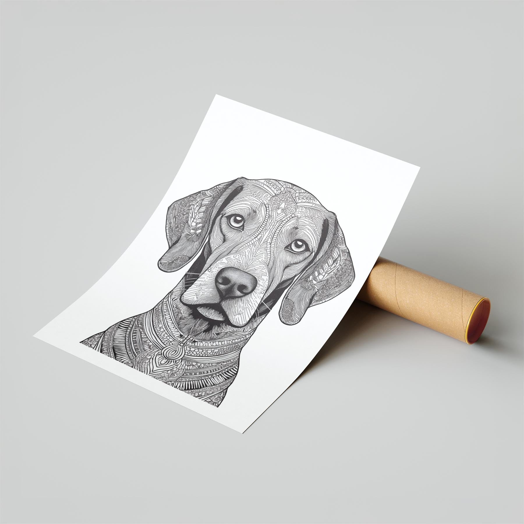 Hungarian Vizsla Mandala Black and White Dog Series image 6