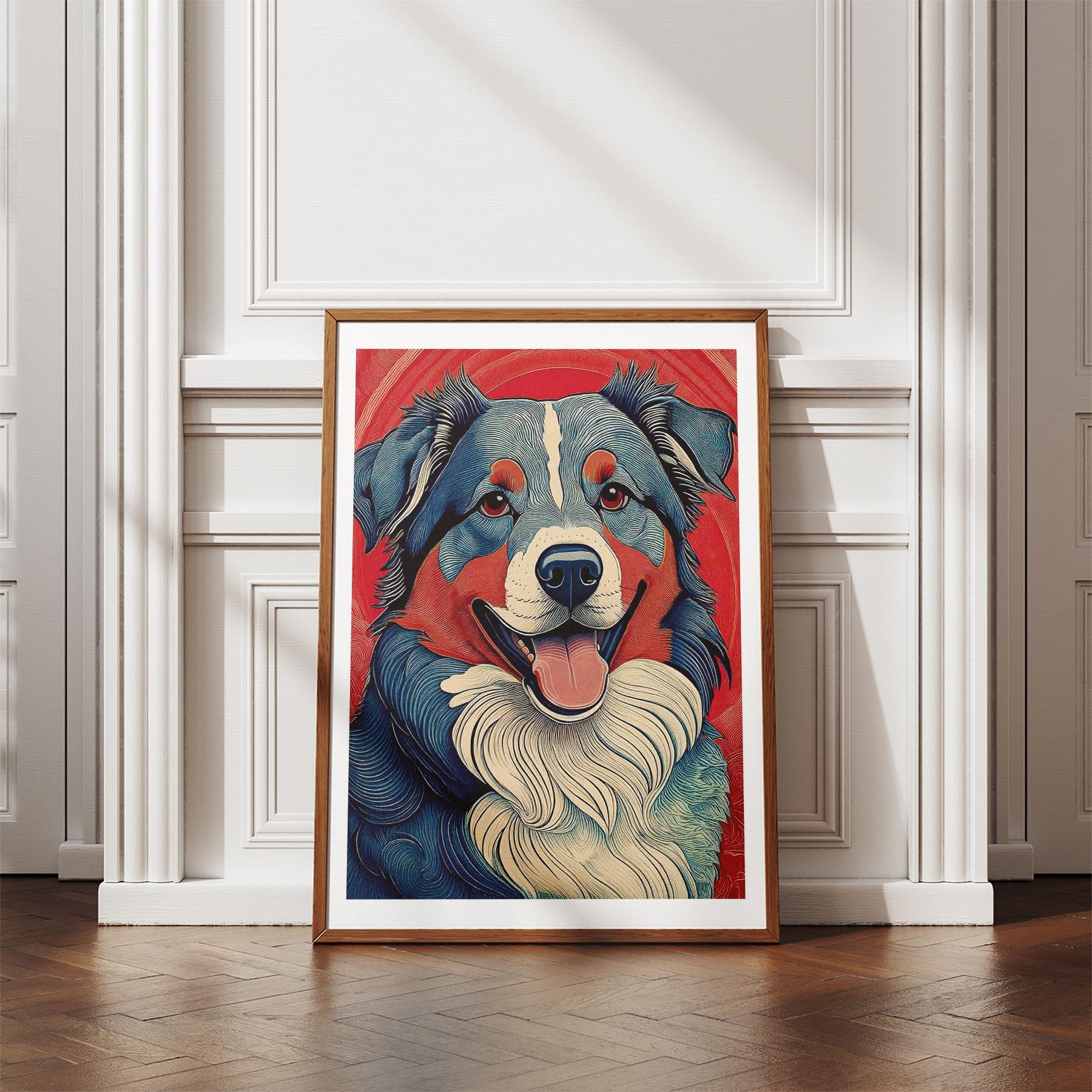 Australian Shepherd Hokusai Japanese Inspired Dog Series image 4