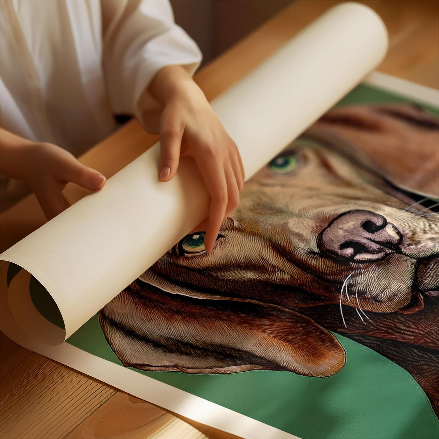 Hungarian Vizsla Green Painted Series image 1