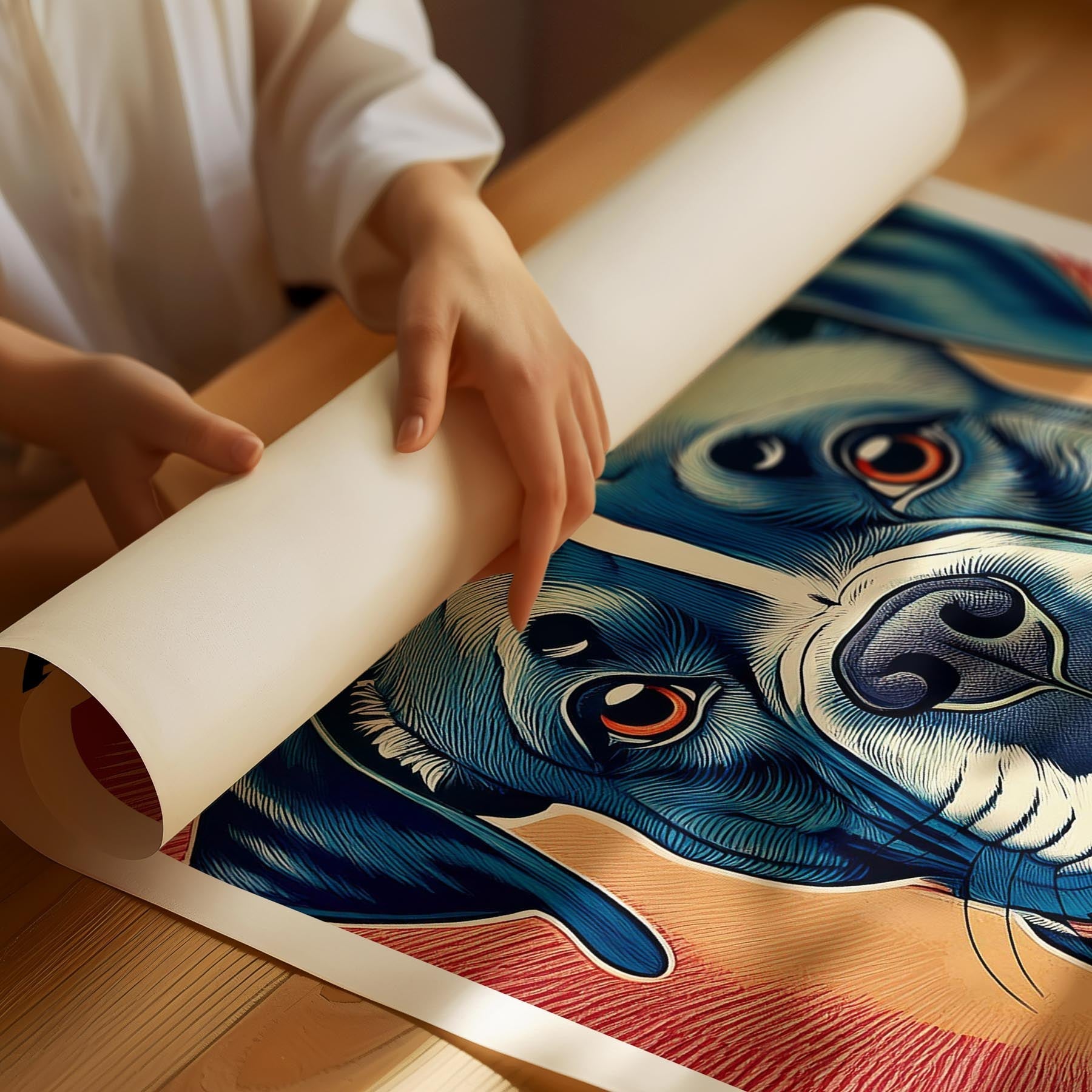 Boxer Hokusai Japanese Inspired Dog Series with Text image 1