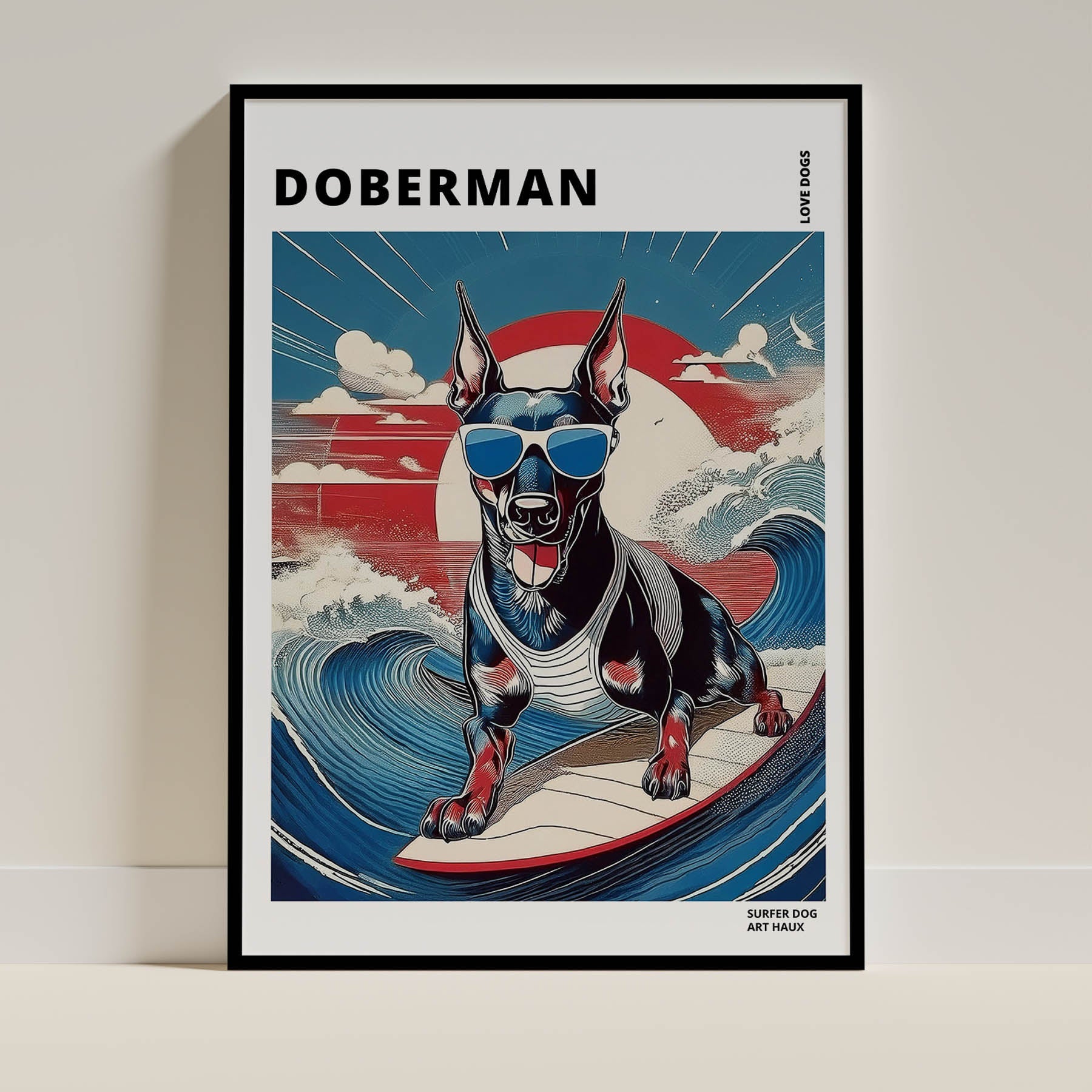 Doberman Hokosai Surfer Dogs 1 image 0