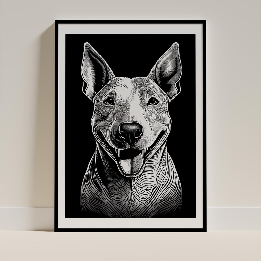 Bull Terrier Line Dog Series in Black and White image 0