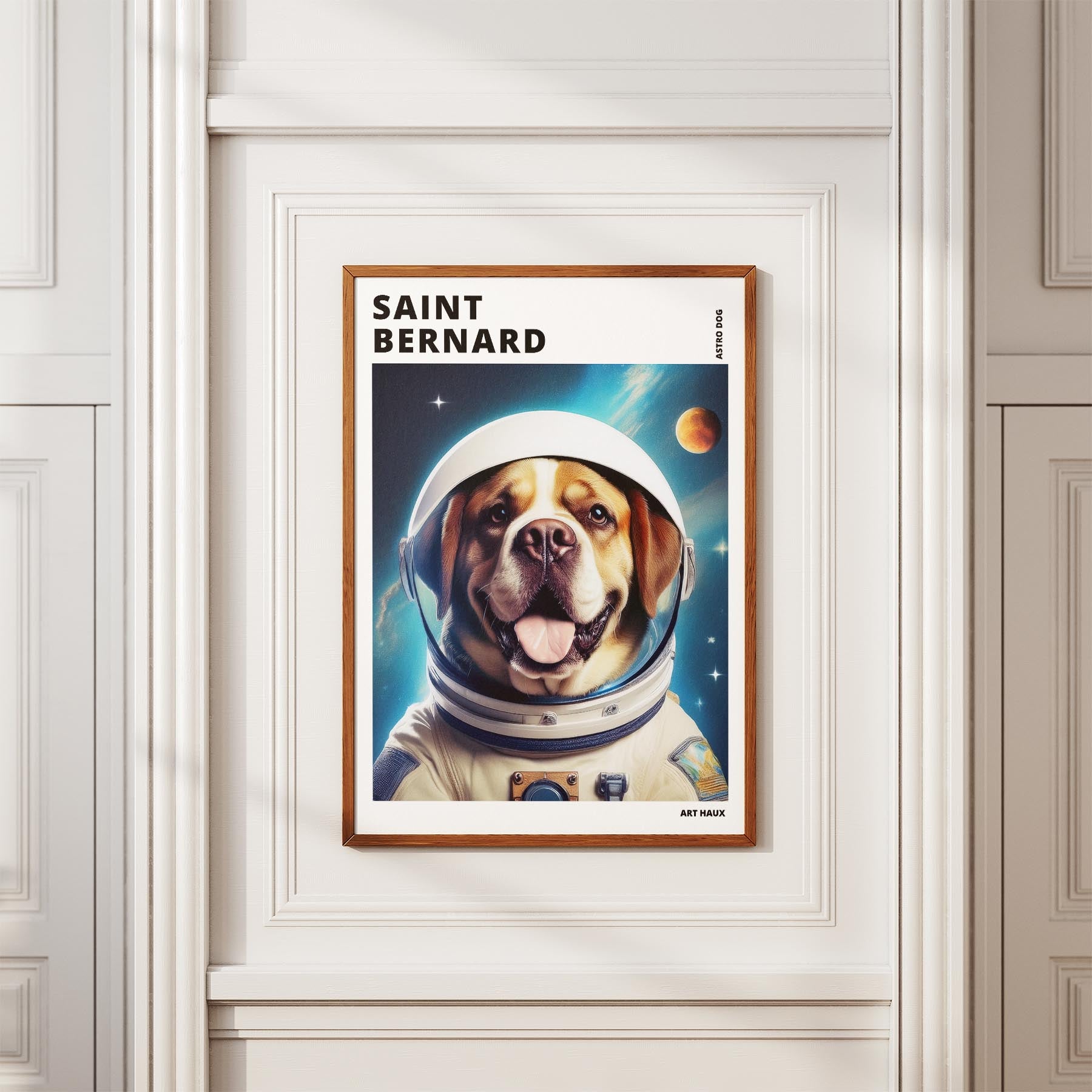 Saint Bernard Astronaut Dog Series with Text Astro Dog image 3