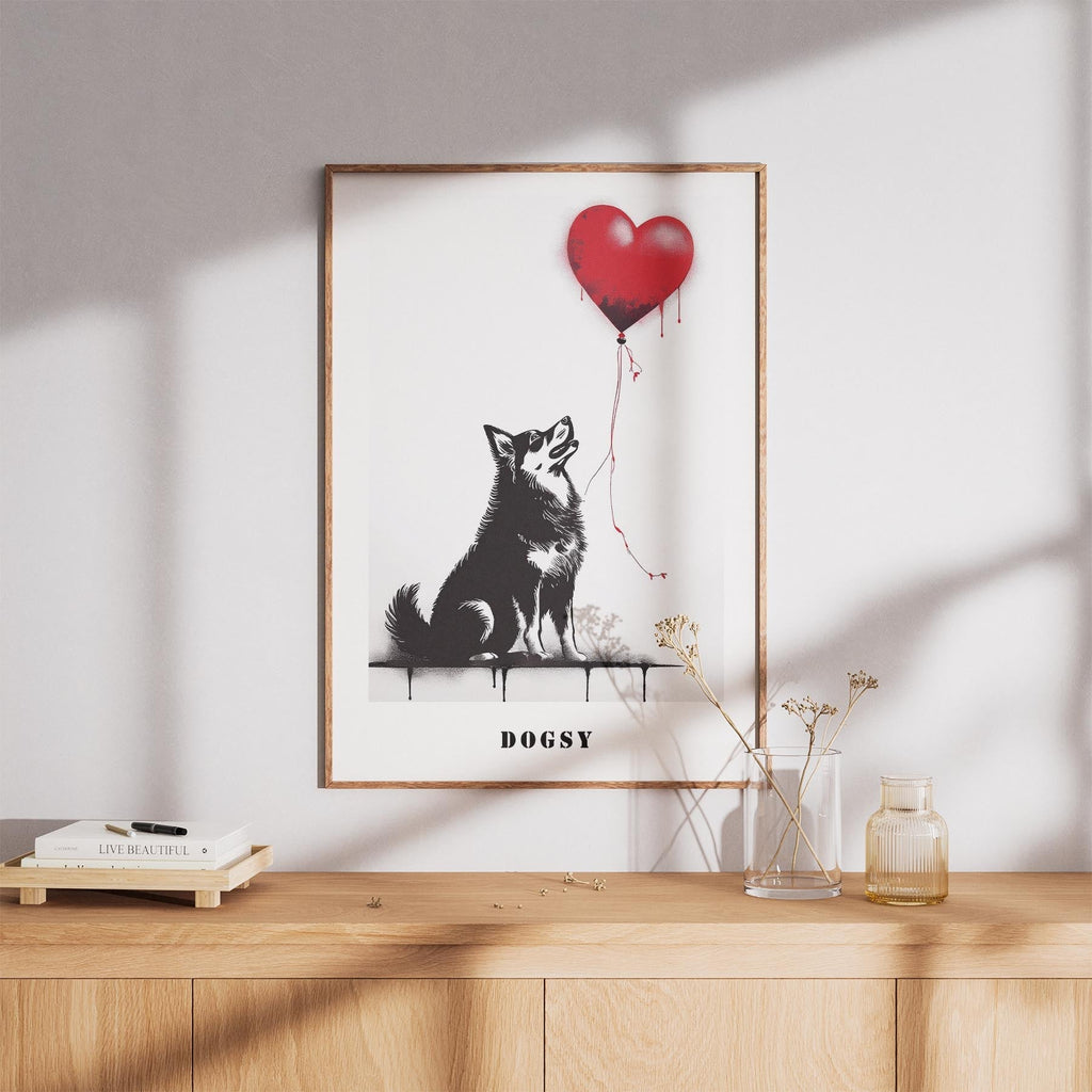 Finnish Lapphund DOGSY Series inspired by the Art of Banksy with text Dogsy image 8